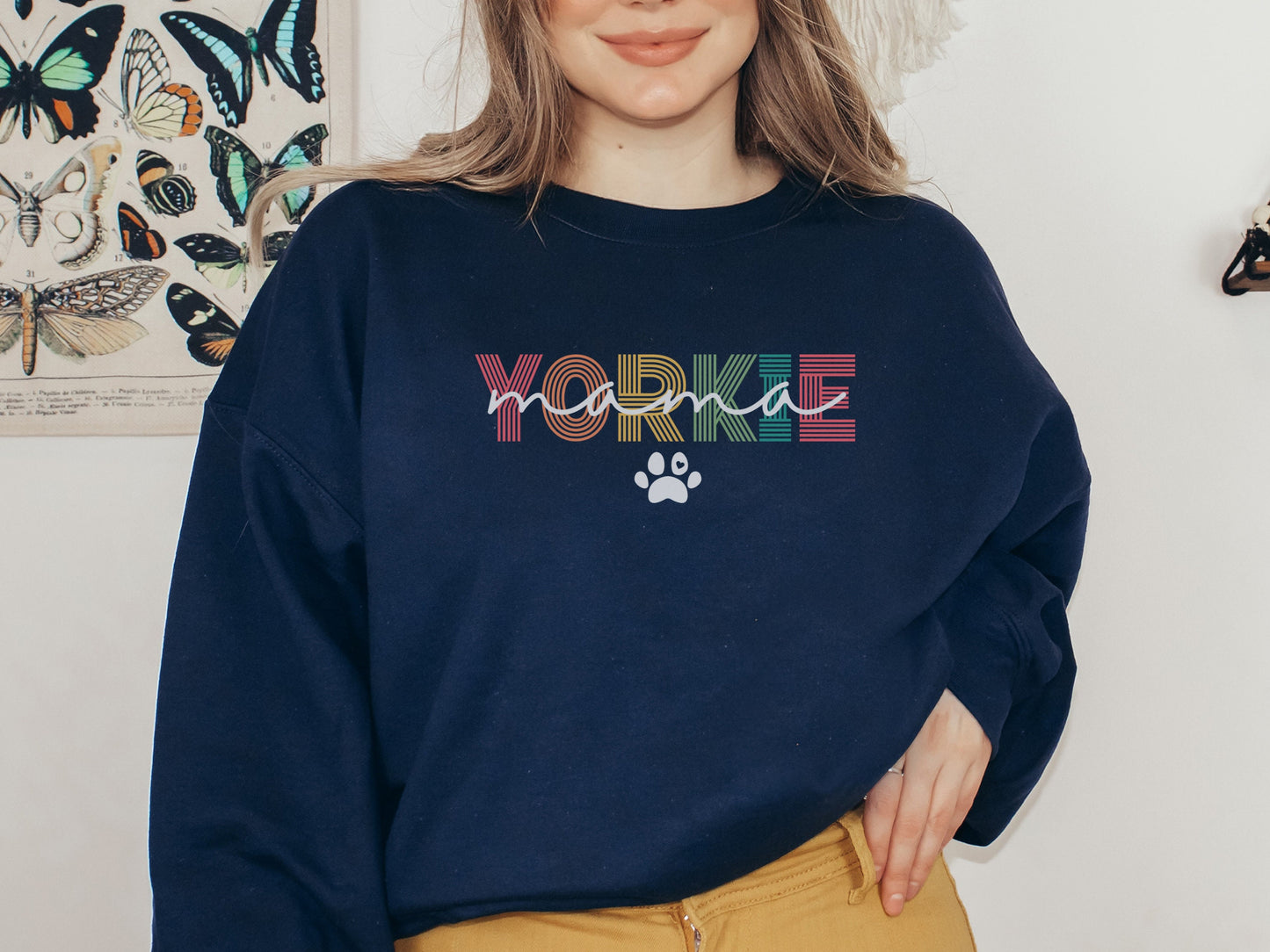 Retro Yorkie Dog Mom Sweatshirt