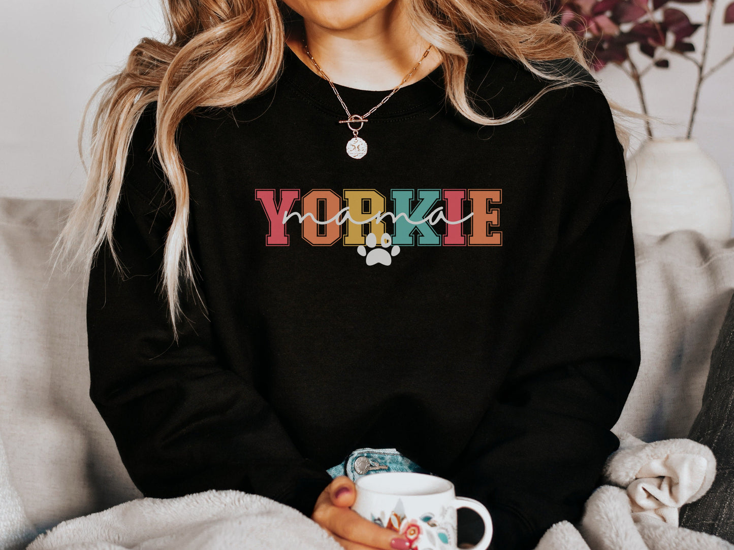 Retro Yorkie Dog Mom Sweatshirt
