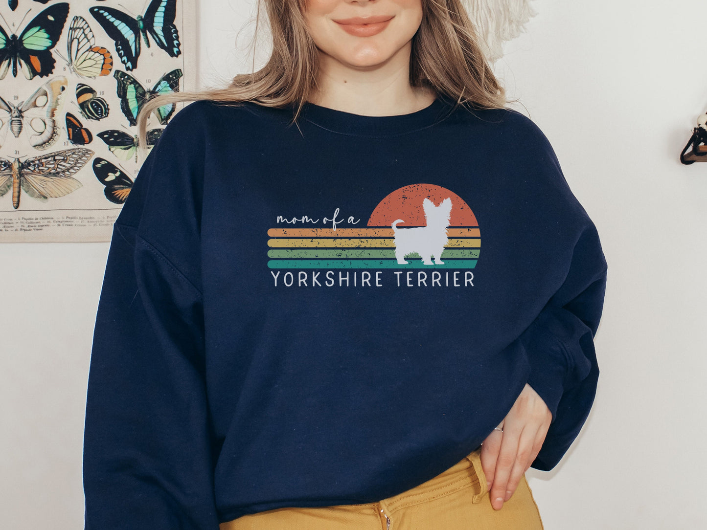 Retro Yorkie Dog Mom Sweatshirt