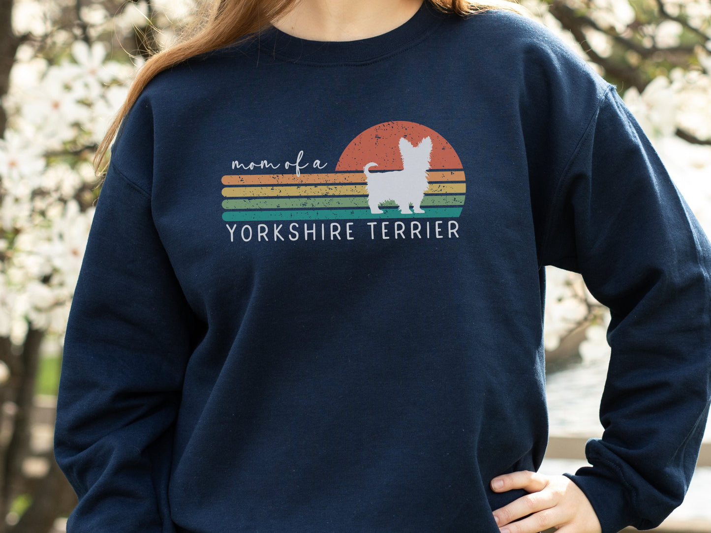 Retro Yorkie Dog Mom Sweatshirt