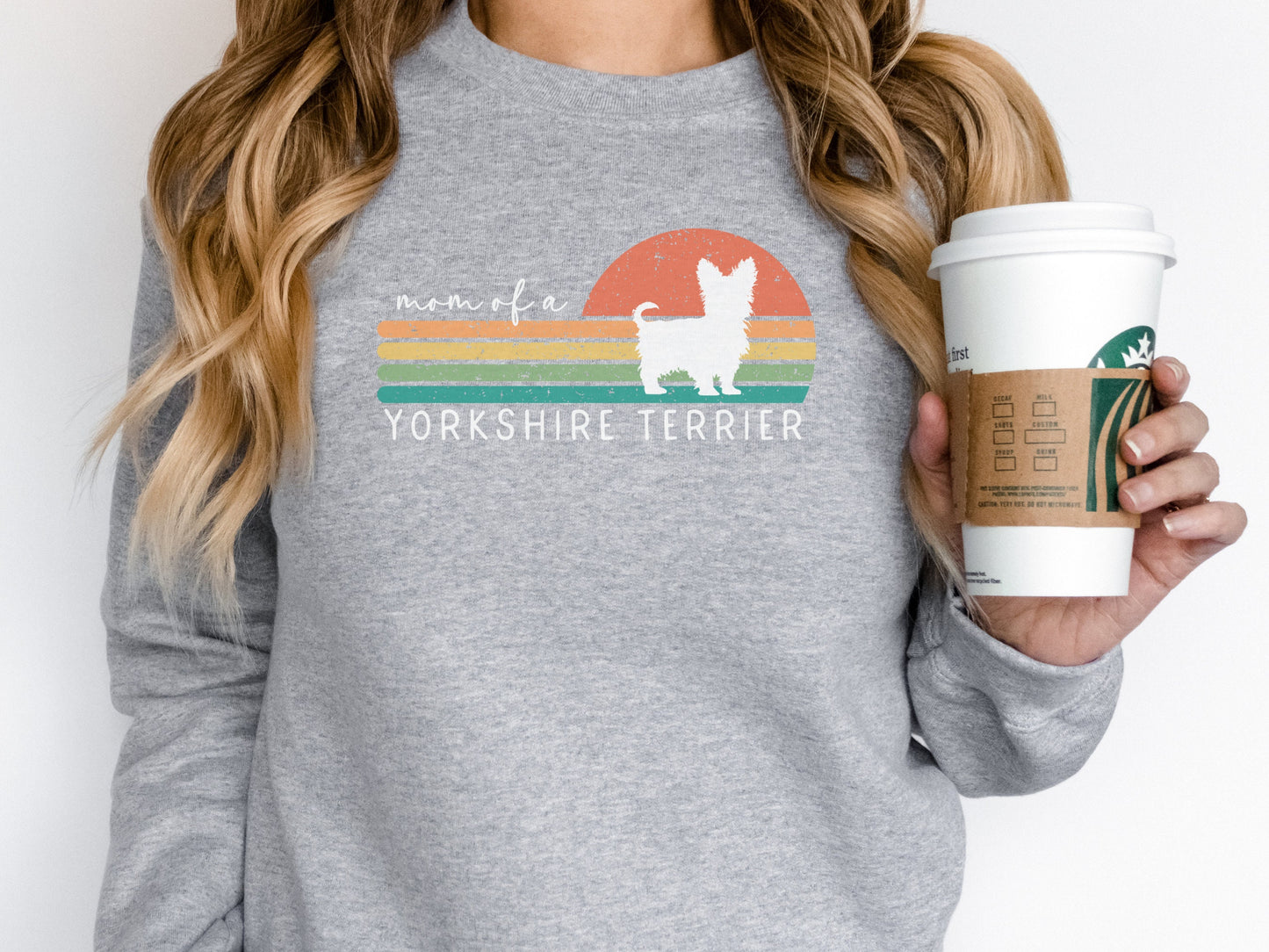 Retro Yorkie Dog Mom Sweatshirt