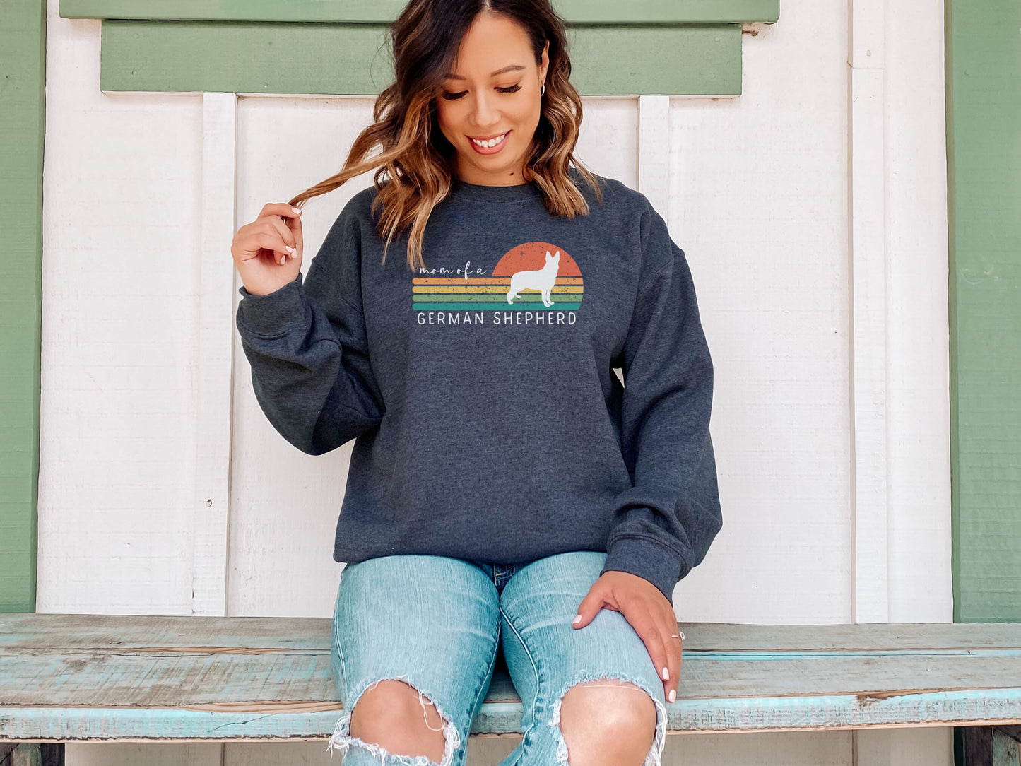 Retro German Shepherd Dog Mom Sweatshirt