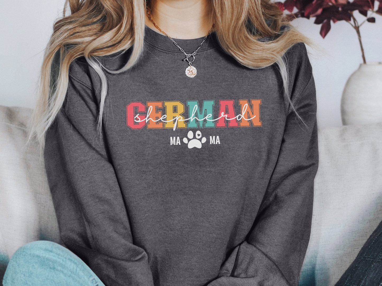 Retro German Shepherd Dog Mom Sweatshirt