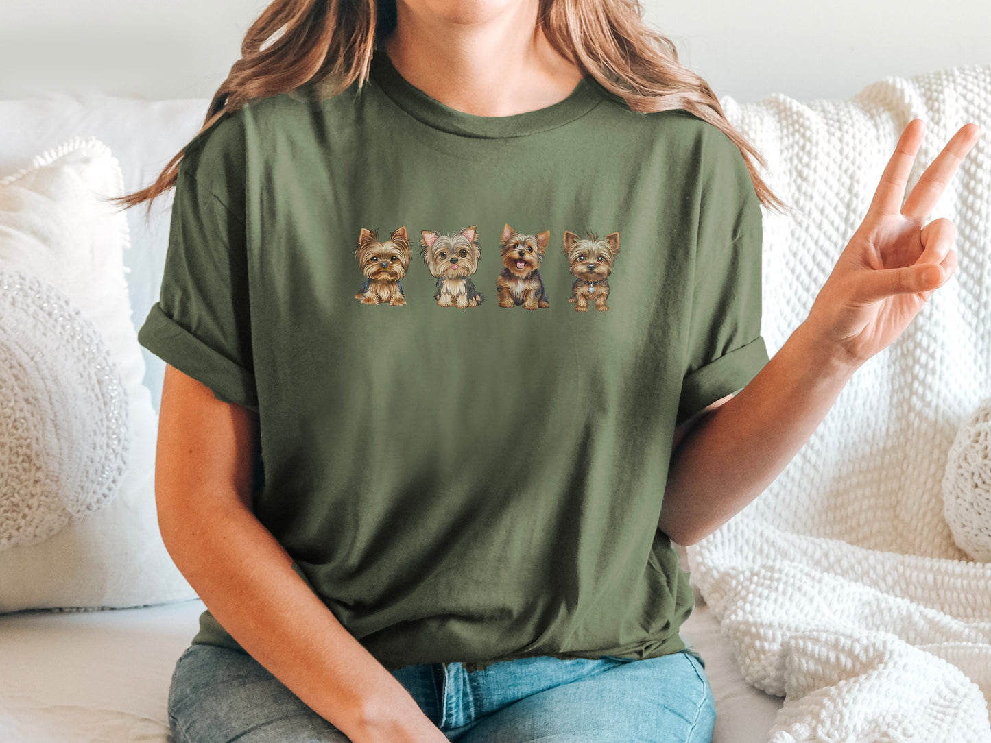 Cute Yorkie Dog Mom T-shirt