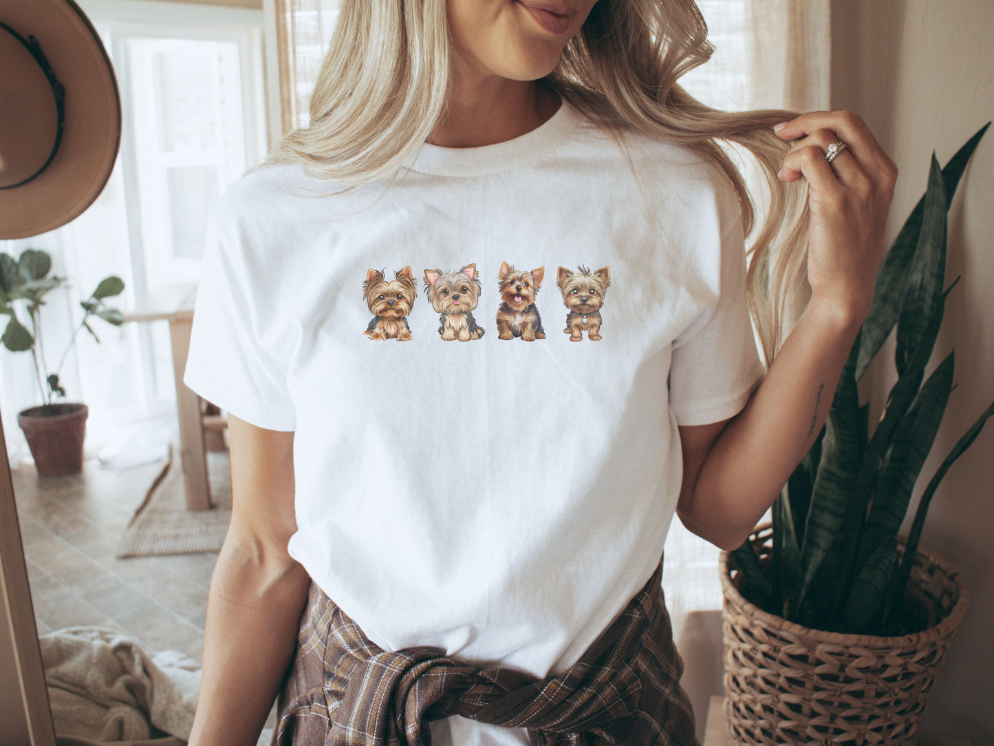 Cute Yorkie Dog Mom T-shirt