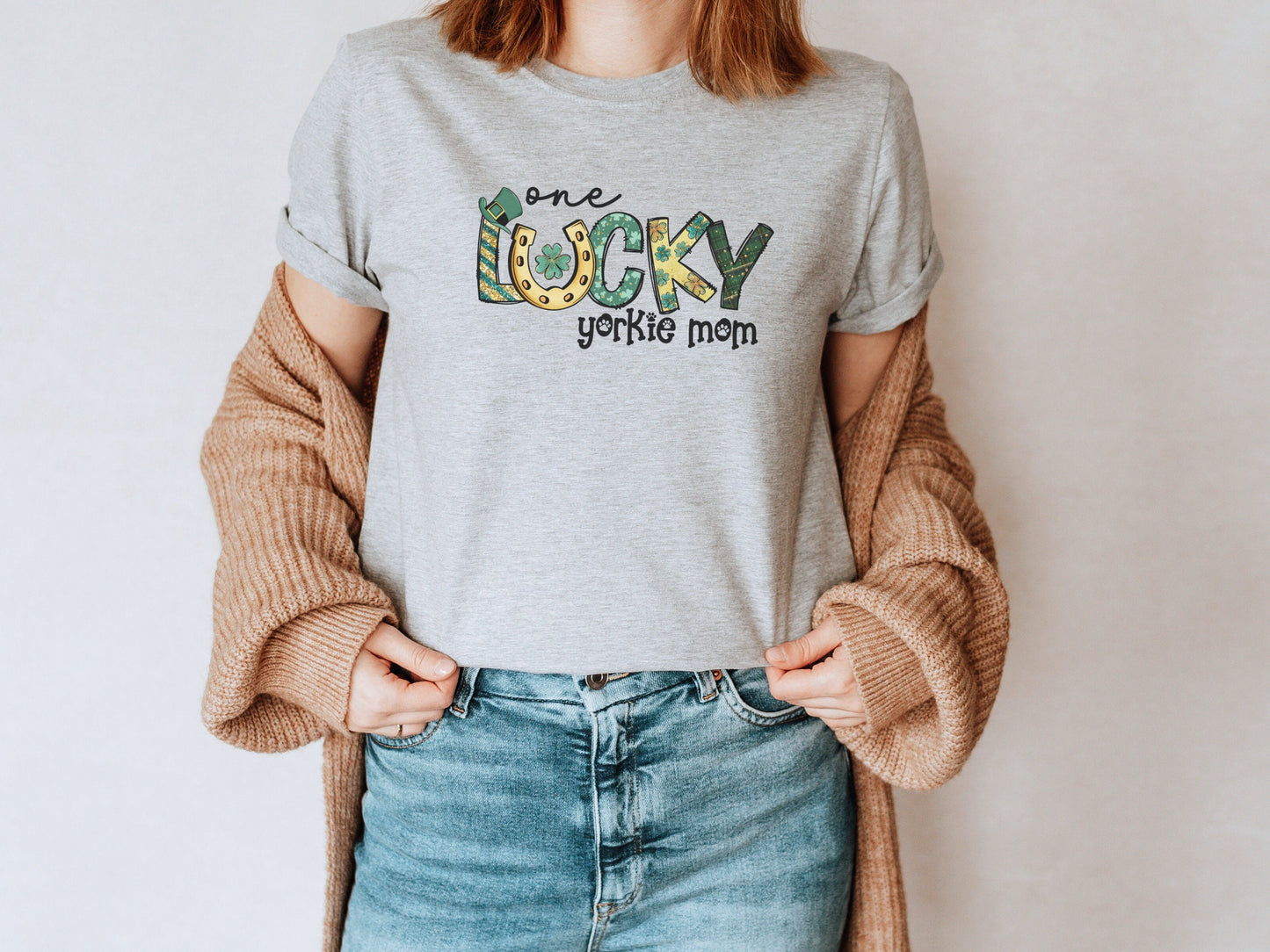 St Patricks Day Yorkie Dog Mom T-shirt