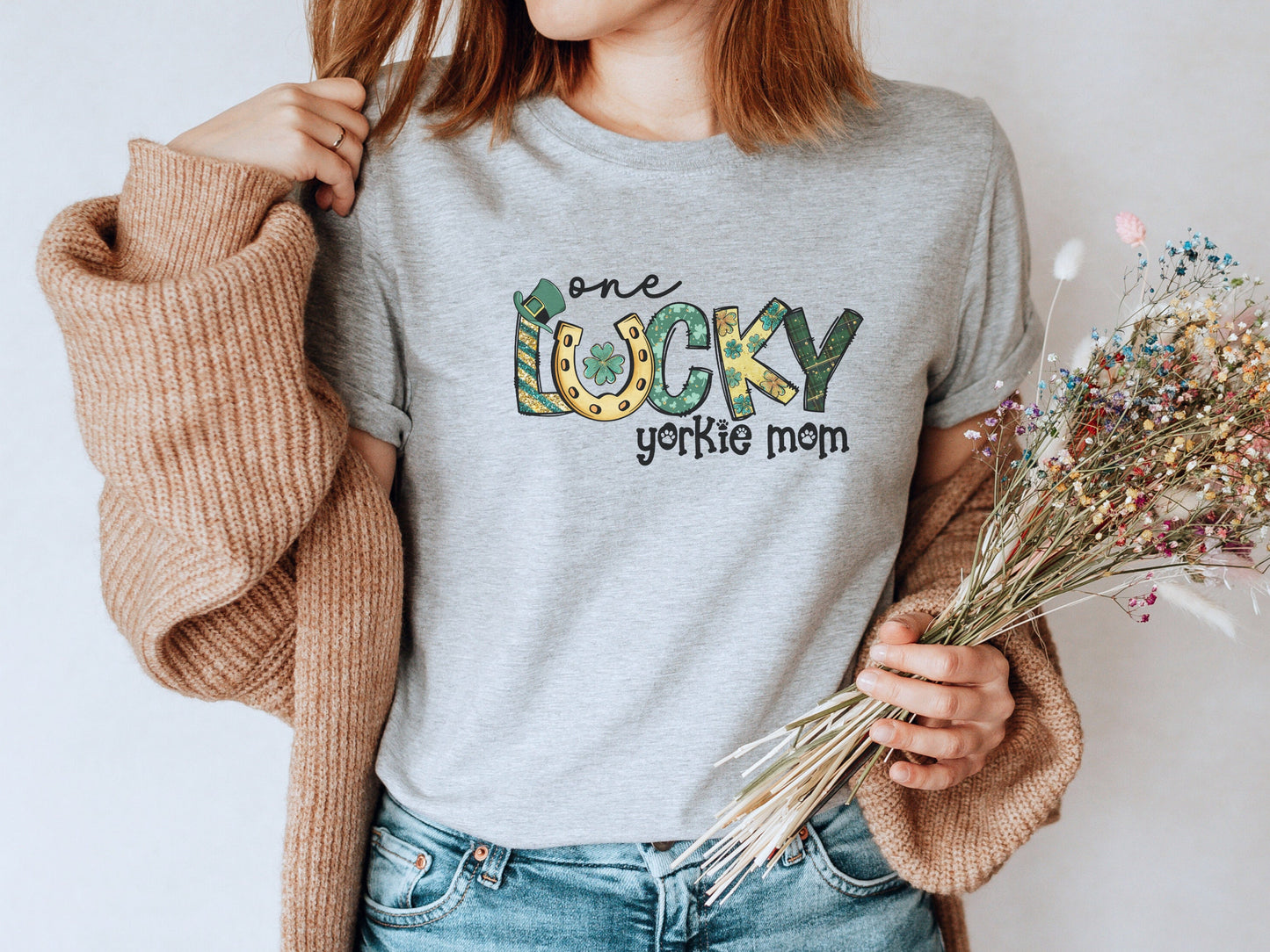 St Patricks Day Yorkie Dog Mom T-shirt