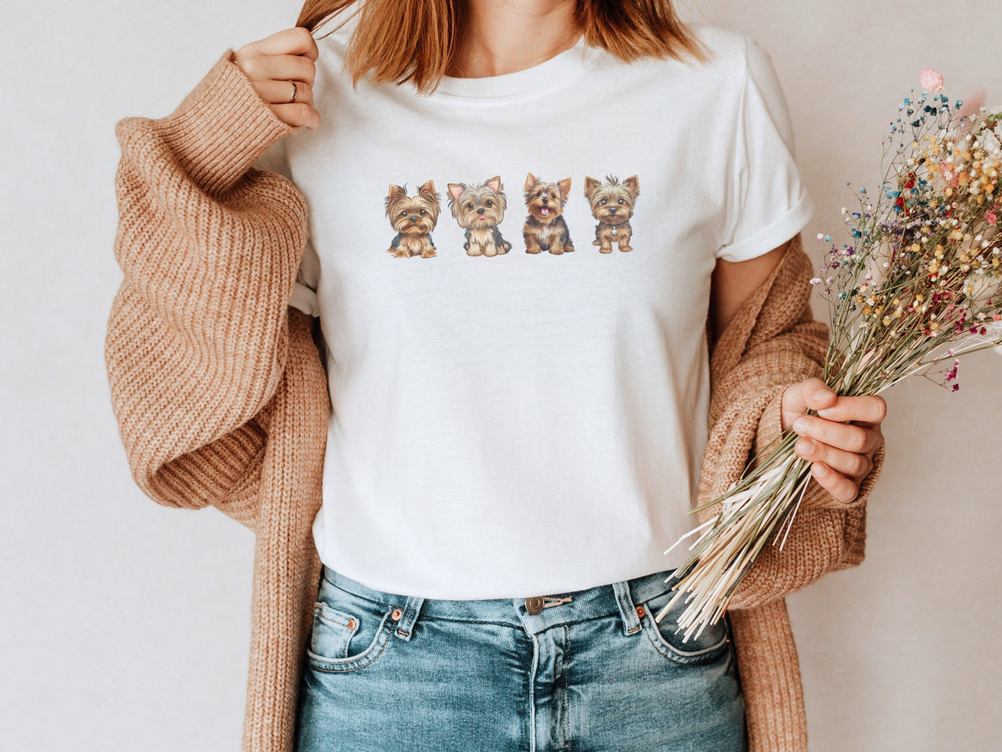 Cute Yorkie Dog Mom T-shirt