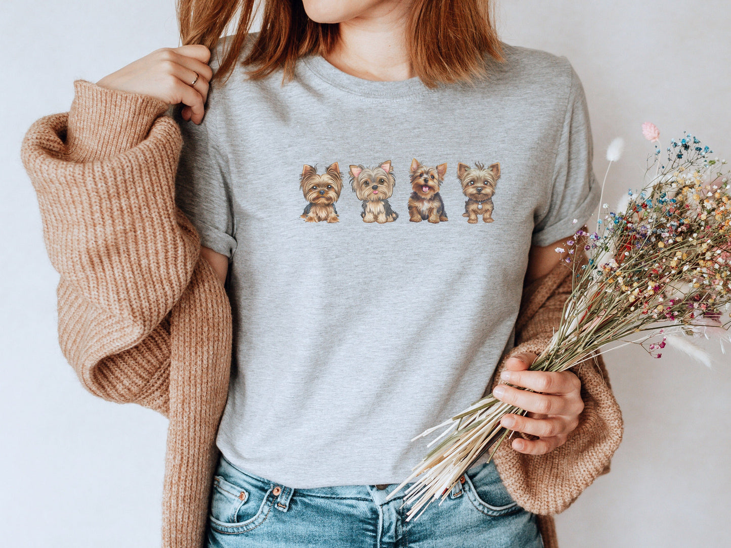 Cute Yorkie Dog Mom T-shirt