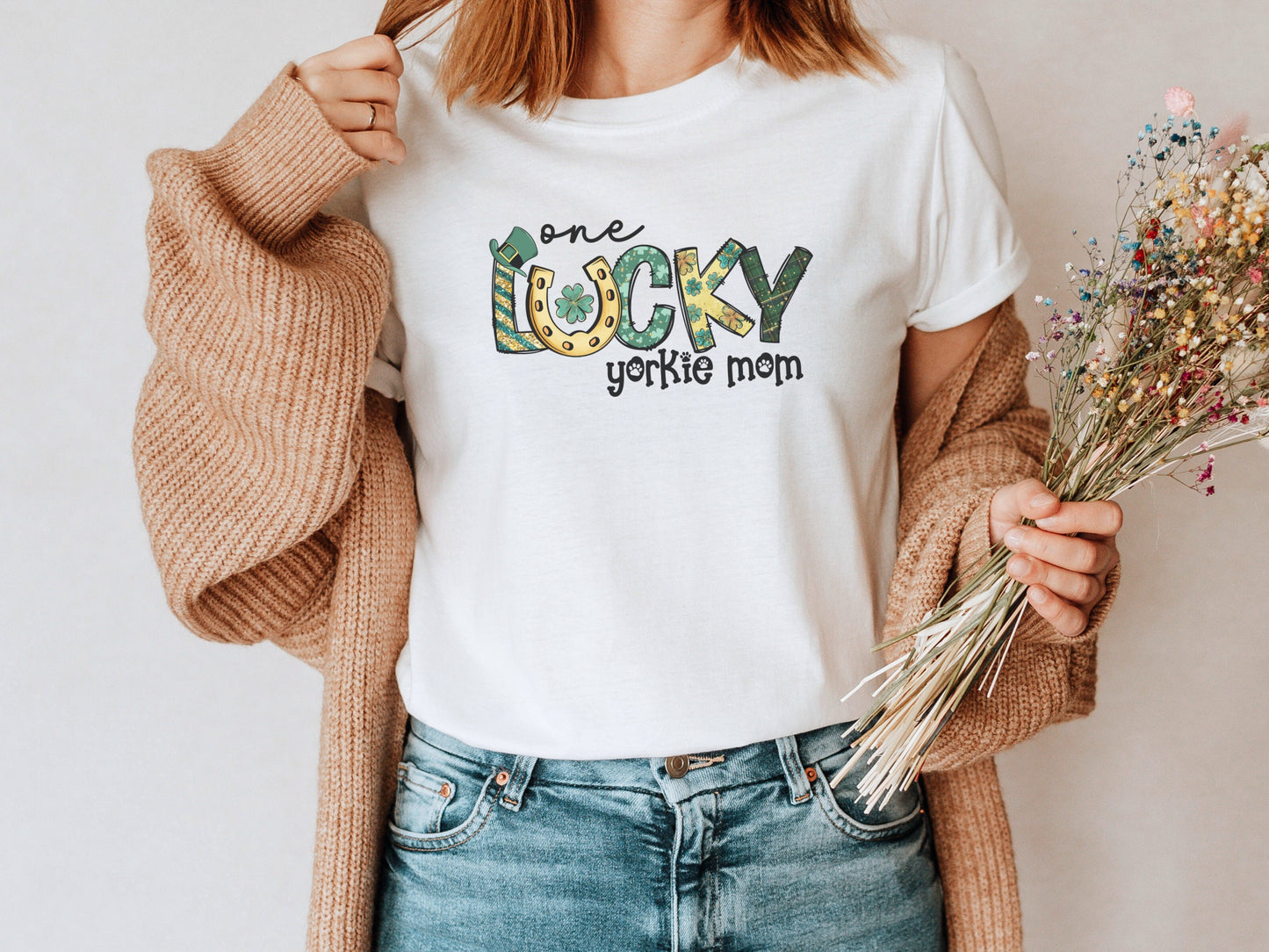 St Patricks Day Yorkie Dog Mom T-shirt