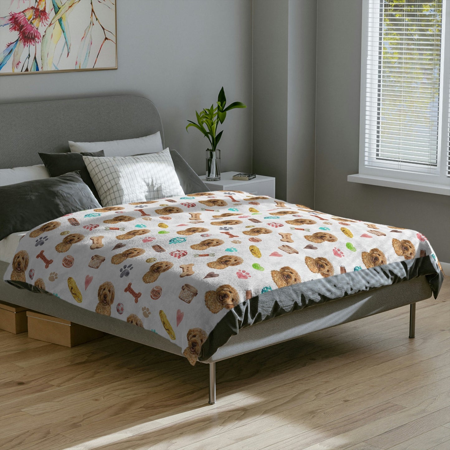 Goldendoodle Dog Minky Blanket