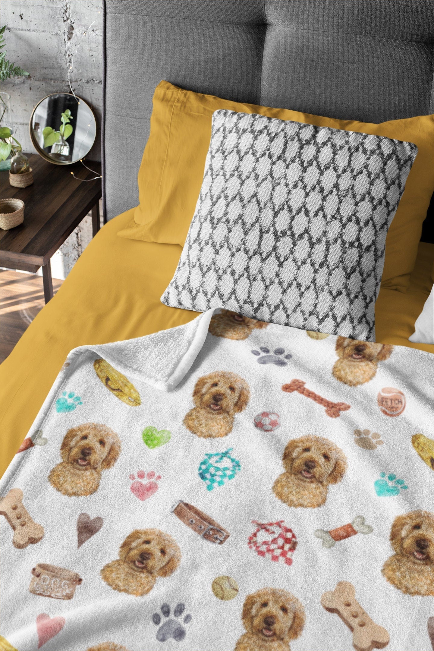 Goldendoodle Dog Minky Blanket