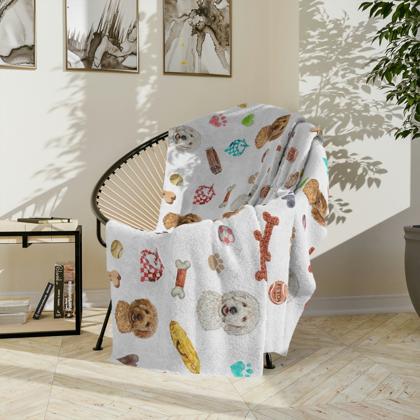 Goldendoodle MIX Dog Minky Blanket