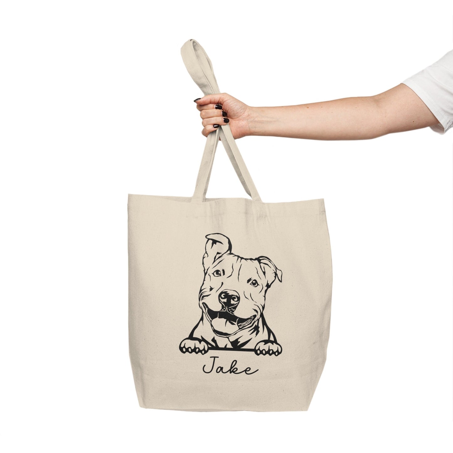 Personalized Pit Bull Canvas Tote