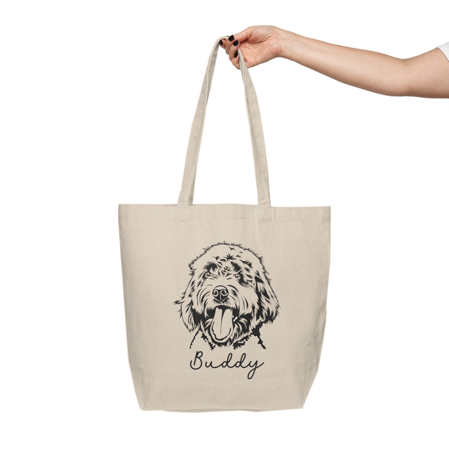 Personalized Goldendoodle Canvas Tote