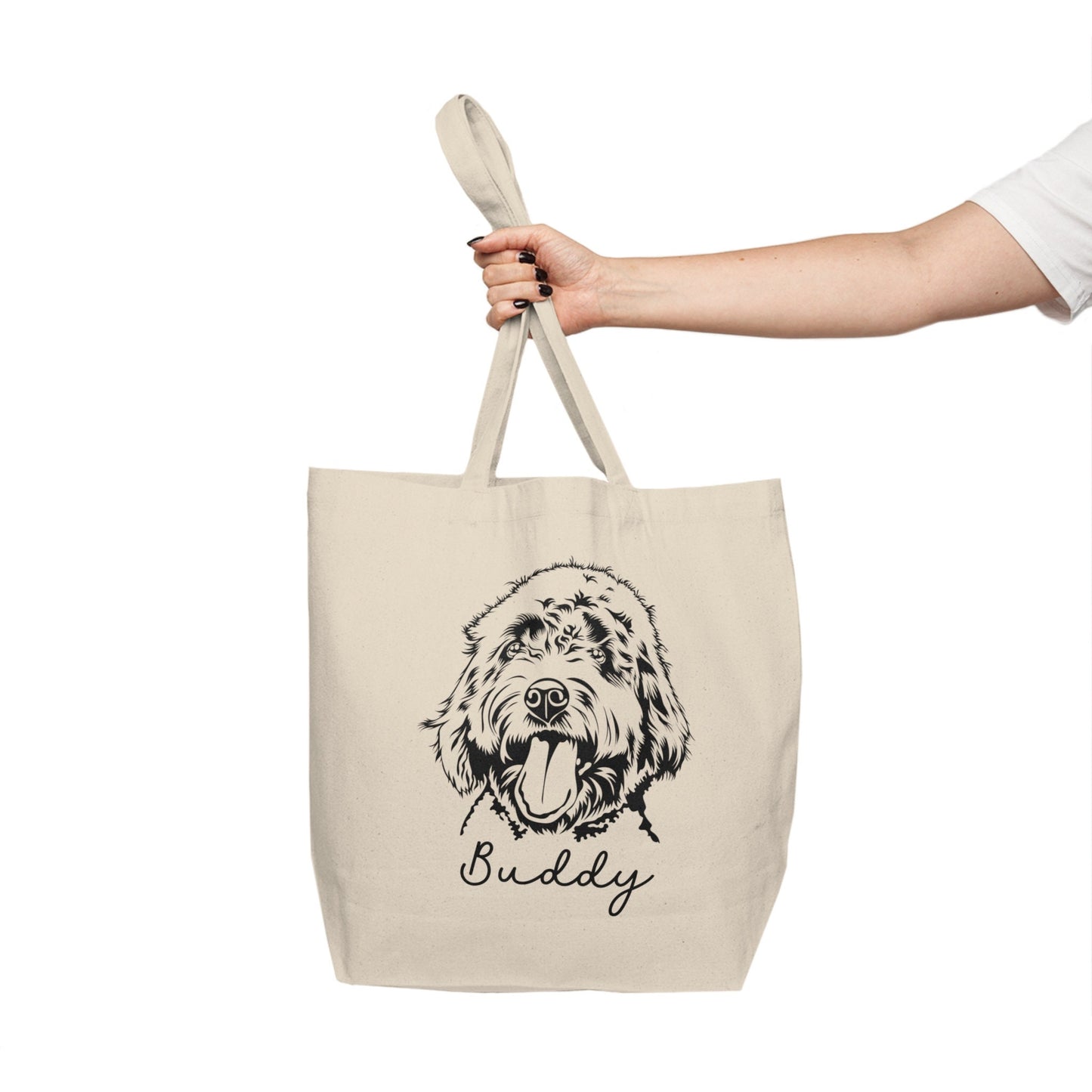 Personalized Goldendoodle Canvas Tote