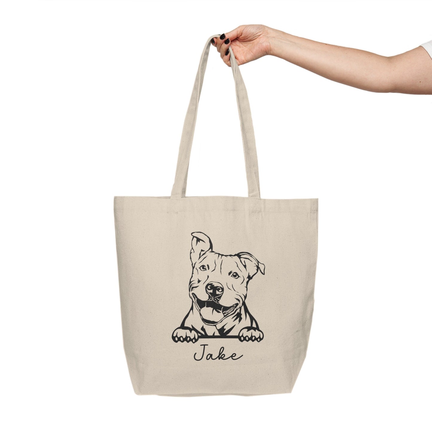 Personalized Pit Bull Canvas Tote