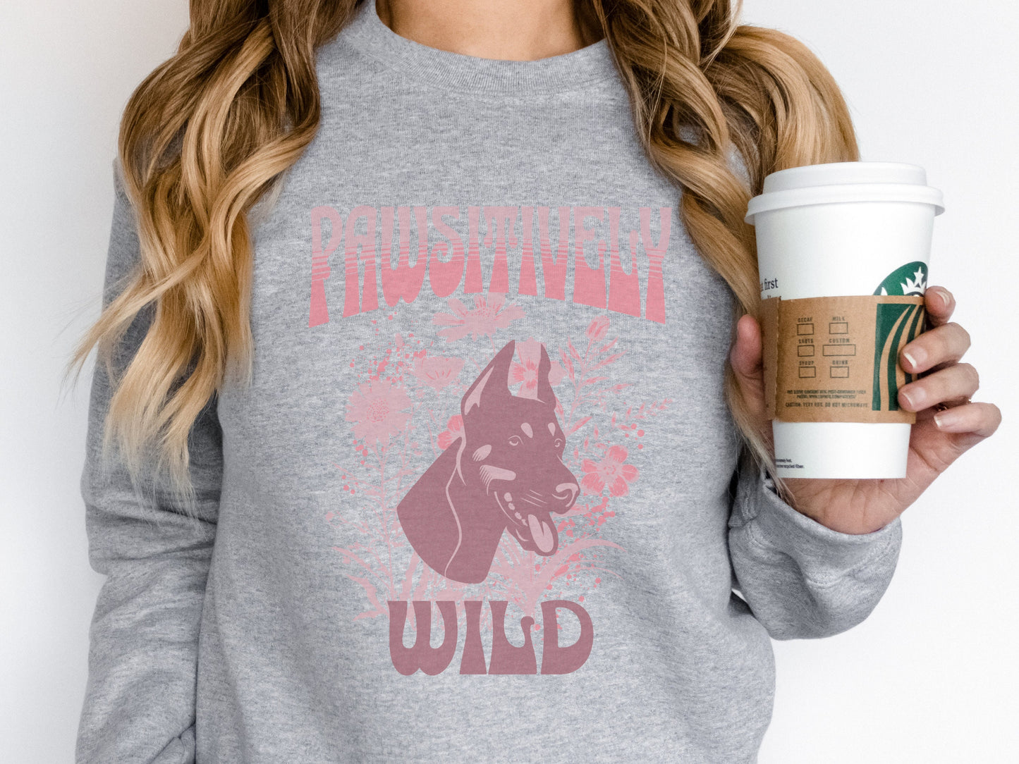 Monochromatic doberman dog mom sweatshirt