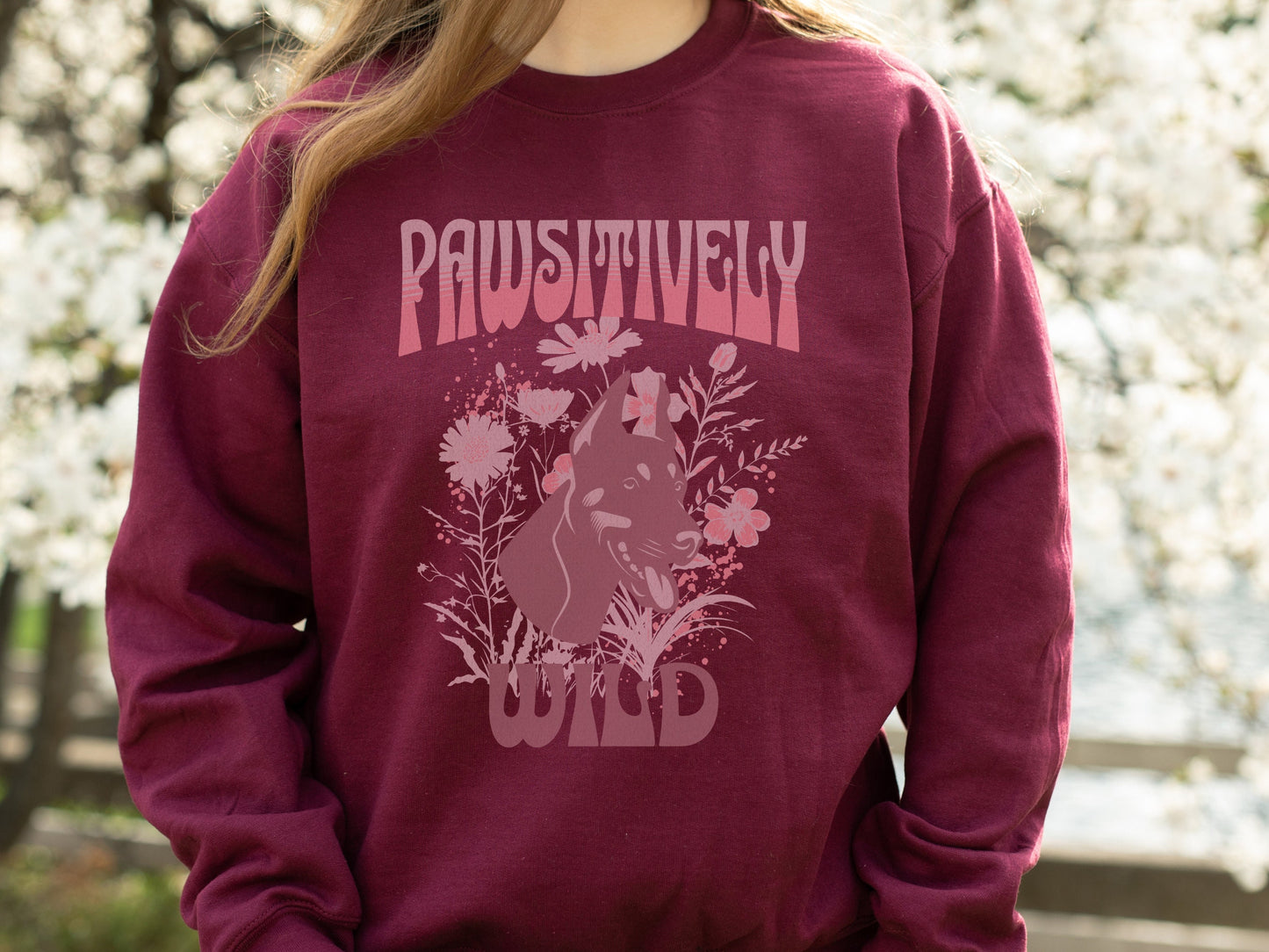 Monochromatic doberman dog mom sweatshirt