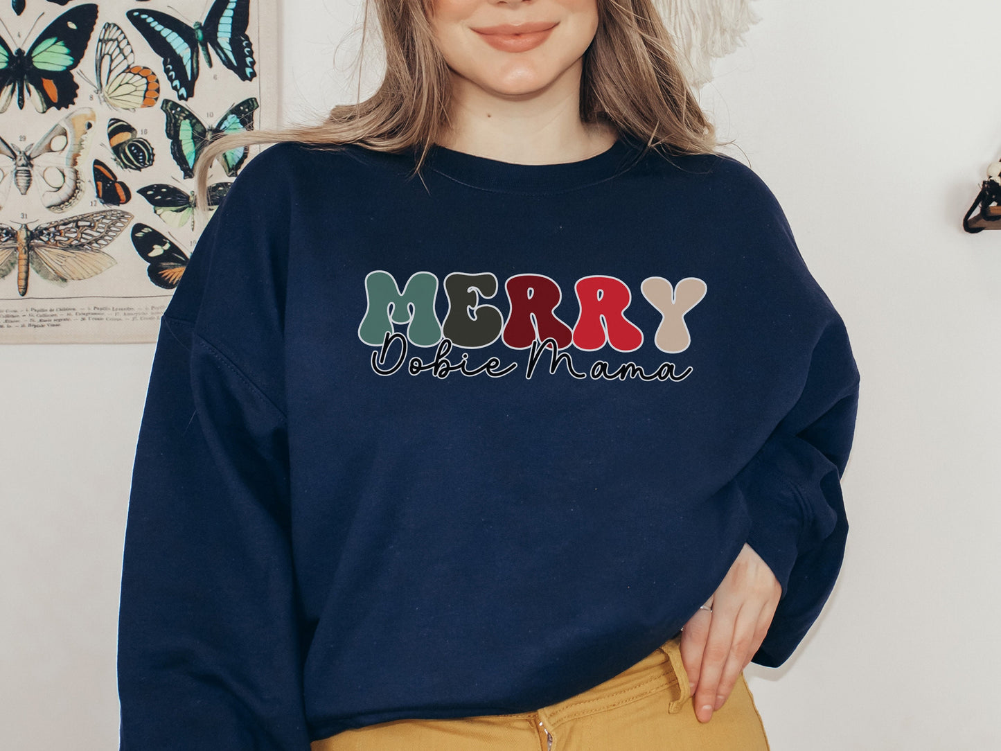 Christmas doberman dog mom sweatshirt