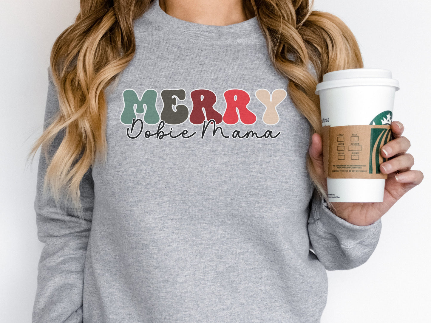 Christmas doberman dog mom sweatshirt