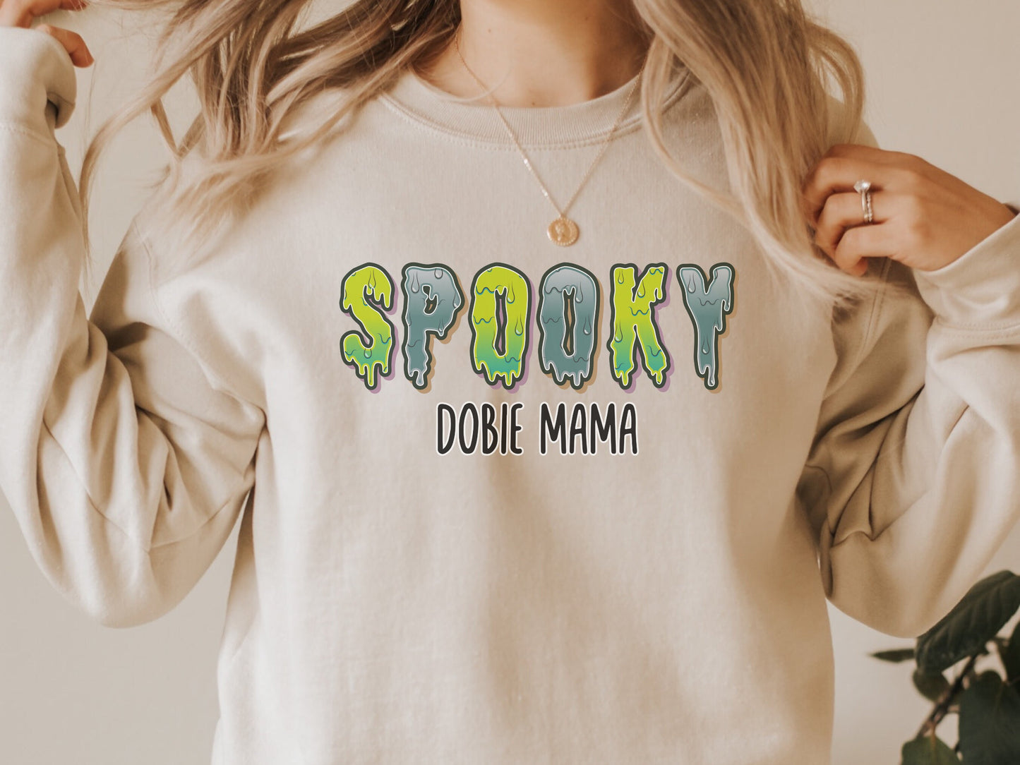 Spooky doberman dog mom sweatshirt