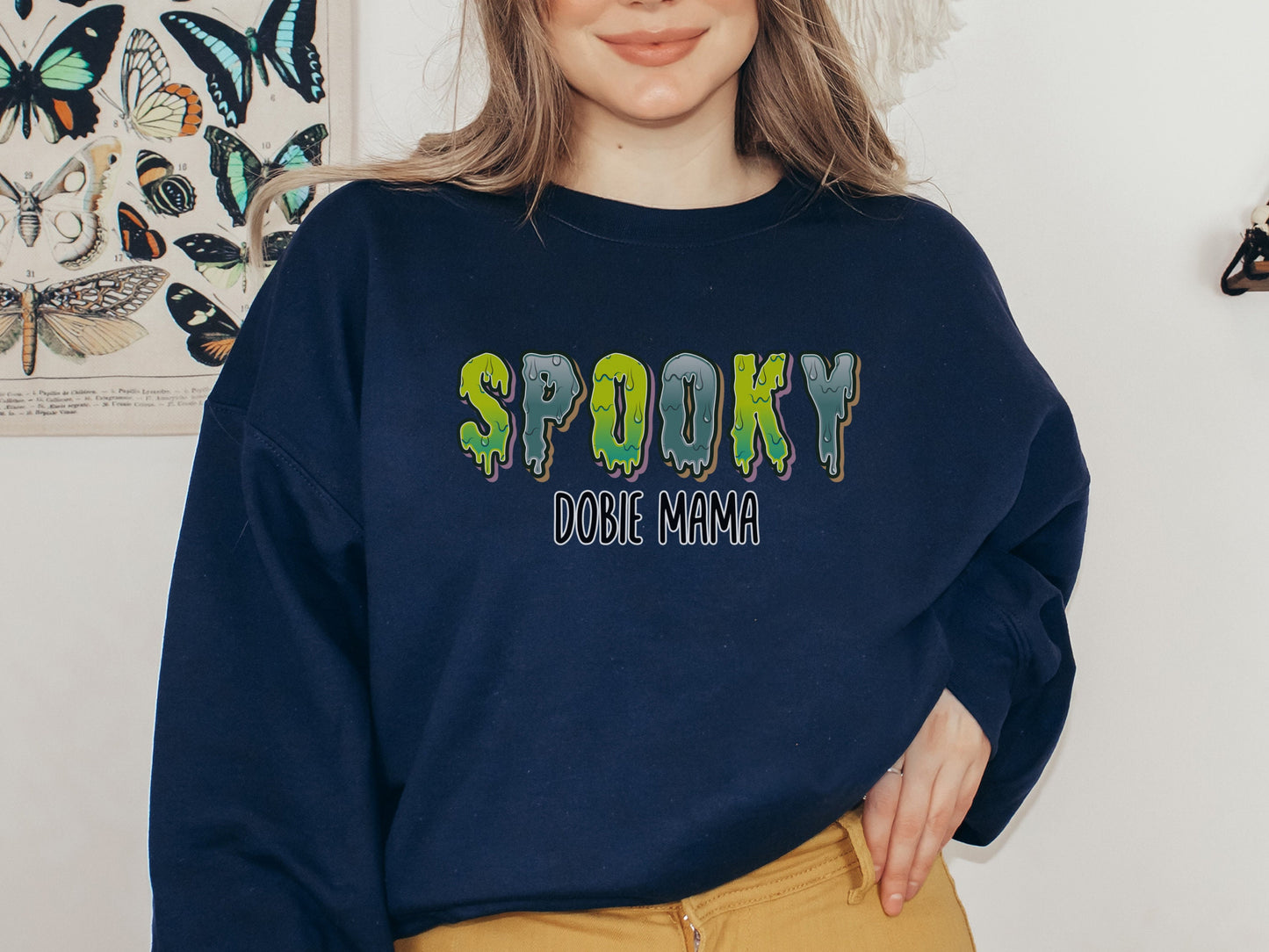Spooky doberman dog mom sweatshirt