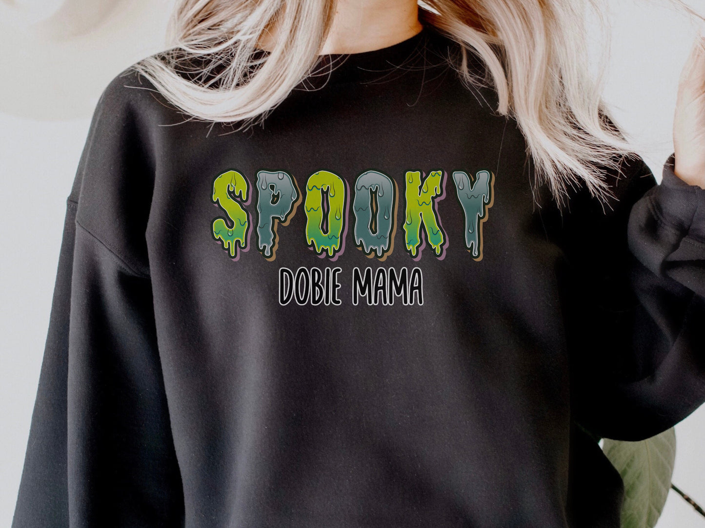 Spooky doberman dog mom sweatshirt