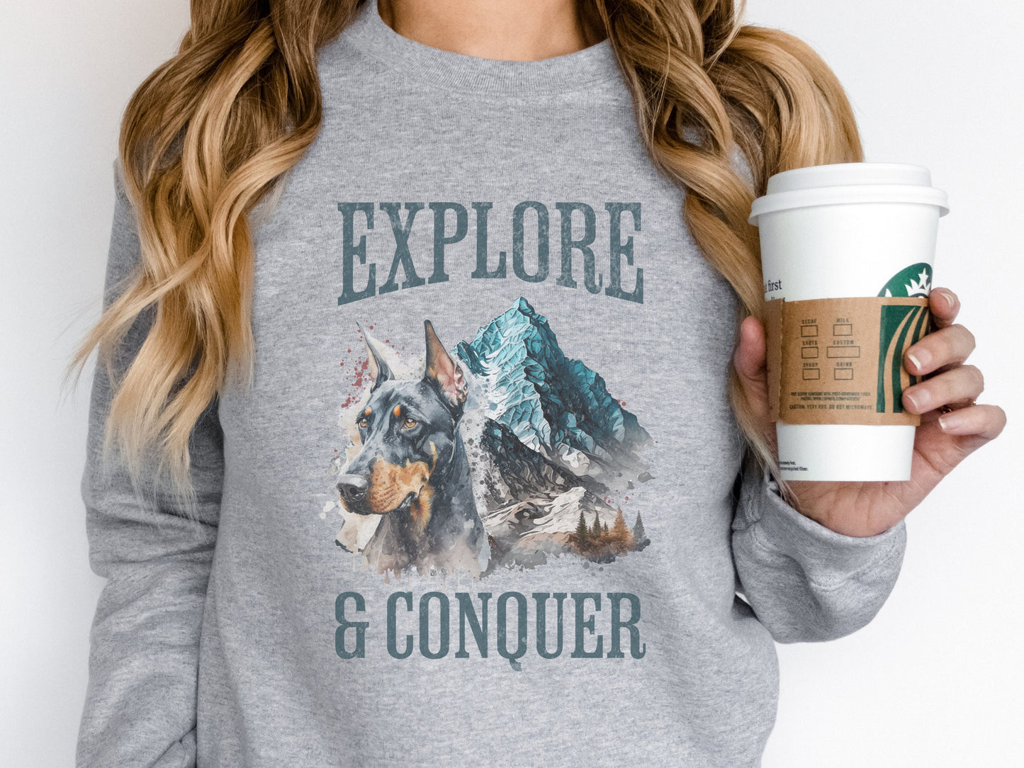 Camping doberman dog mom sweatshirt