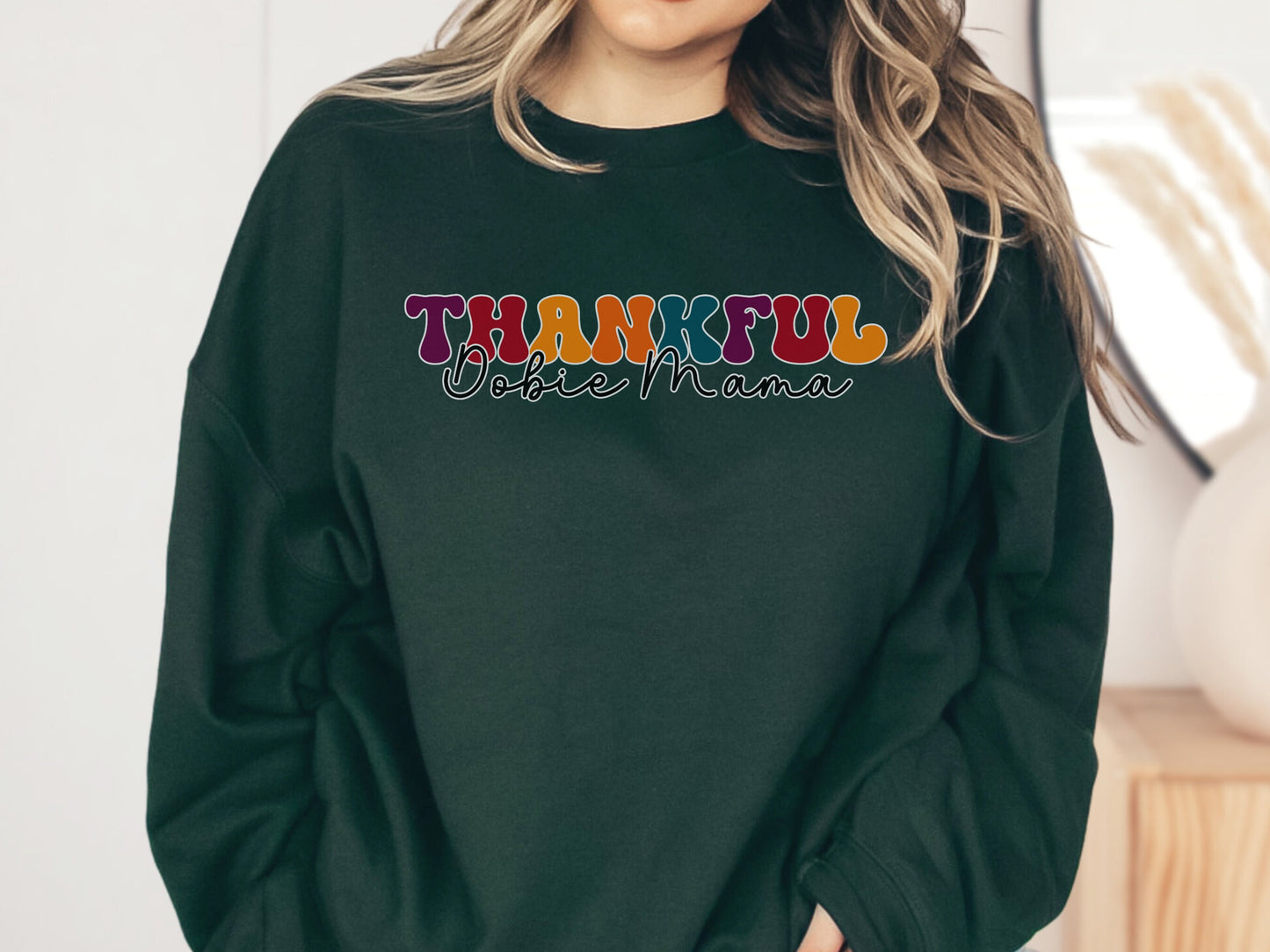 Thankful Doberman Dog Mom Sweatshirt