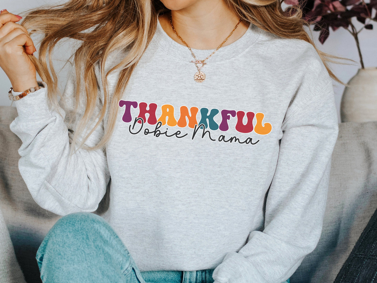 Thankful Doberman Dog Mom Sweatshirt