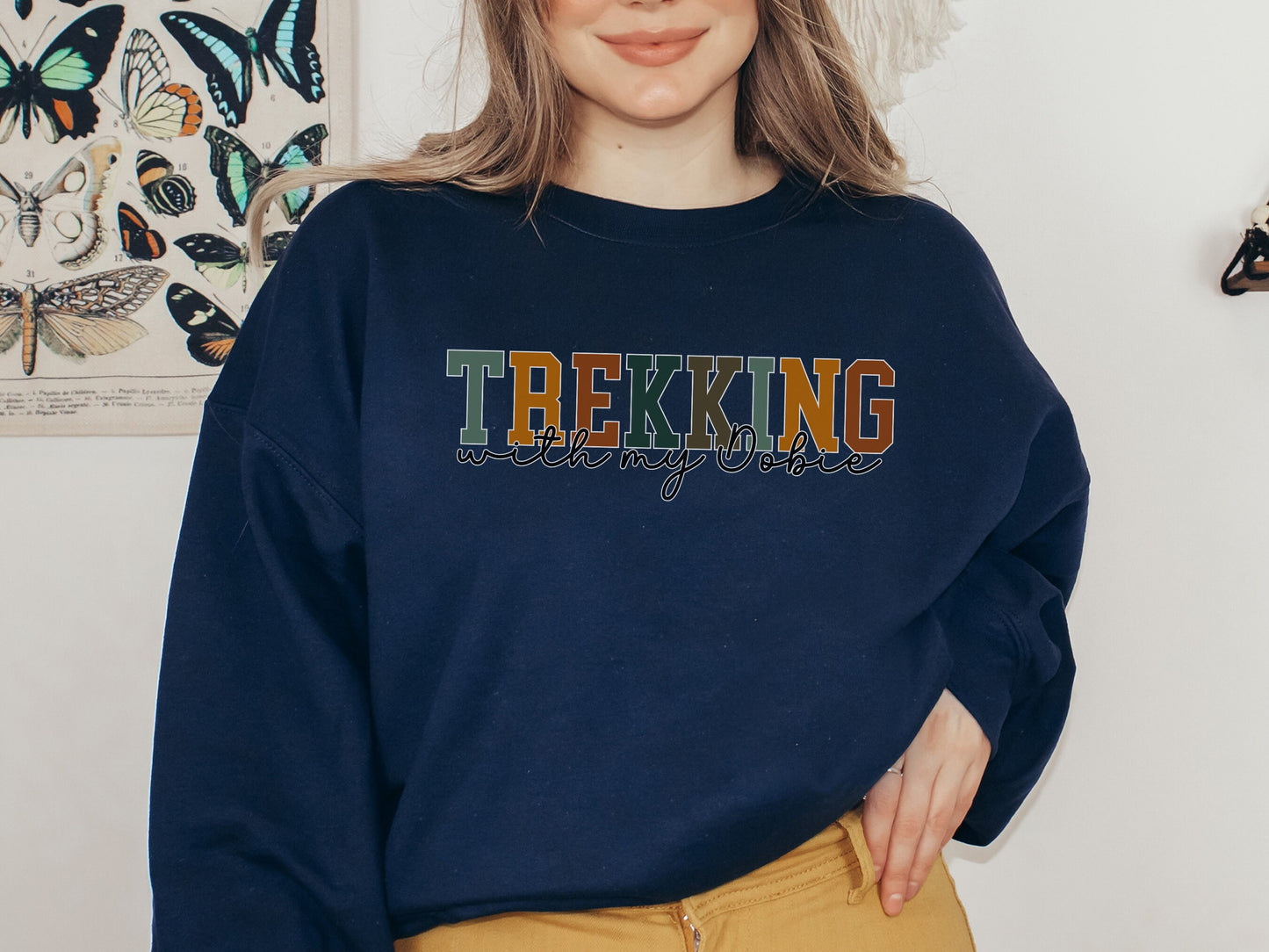 Hiking doberman dog mom sweatshirt