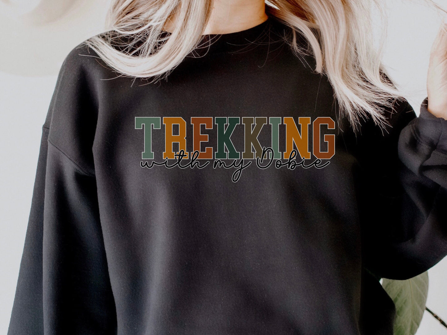Hiking doberman dog mom sweatshirt