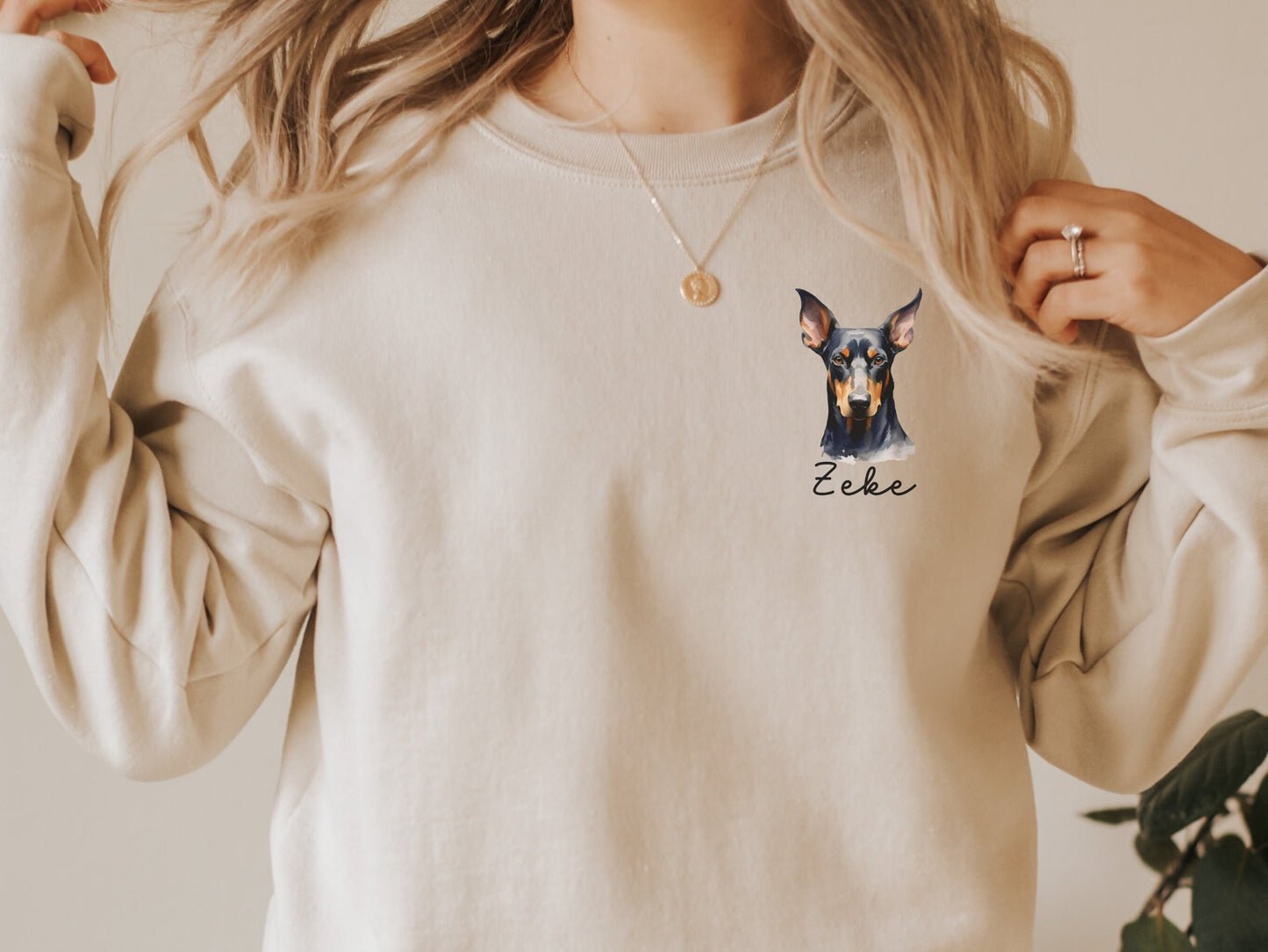 Personalized doberman dog mom sweatshirt