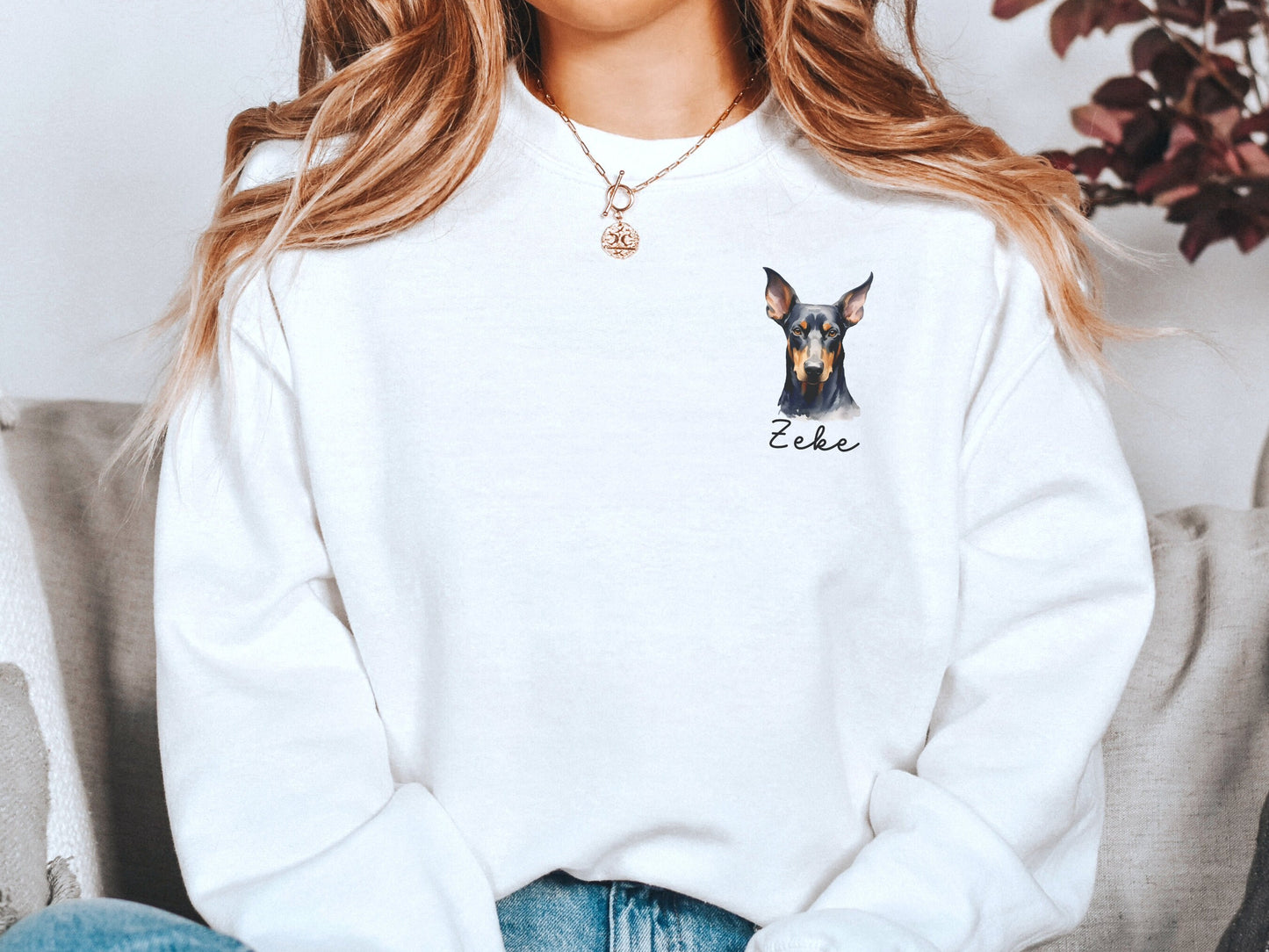 Personalized doberman dog mom sweatshirt