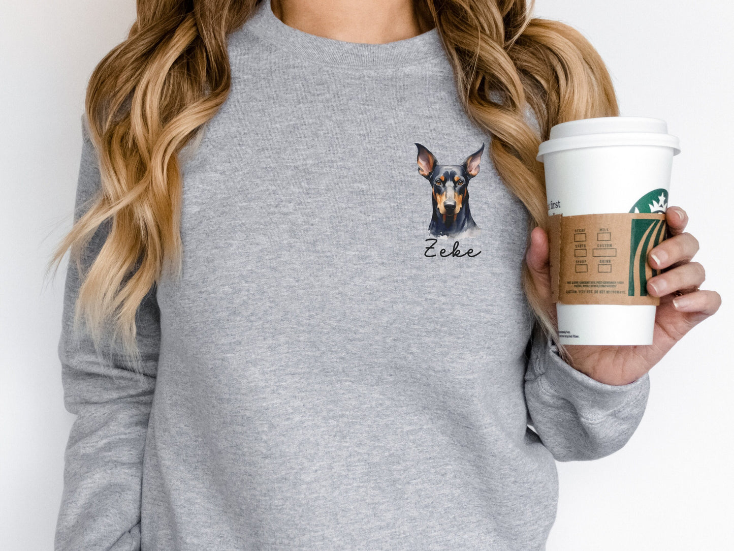 Personalized doberman dog mom sweatshirt