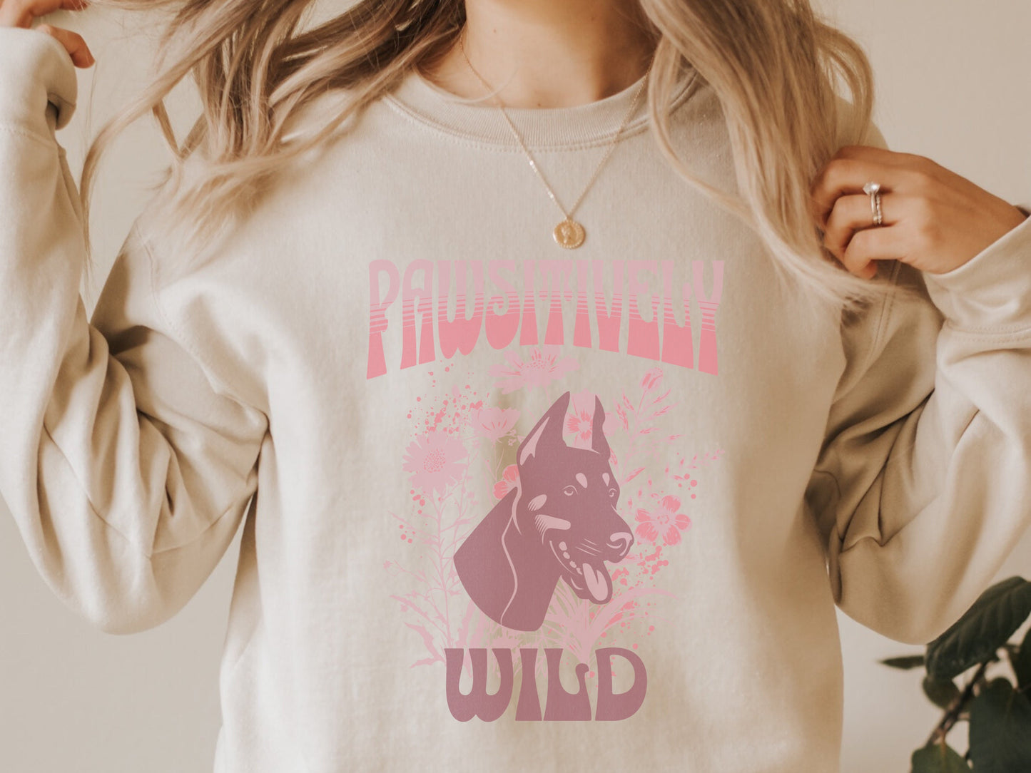 Monochromatic doberman dog mom sweatshirt