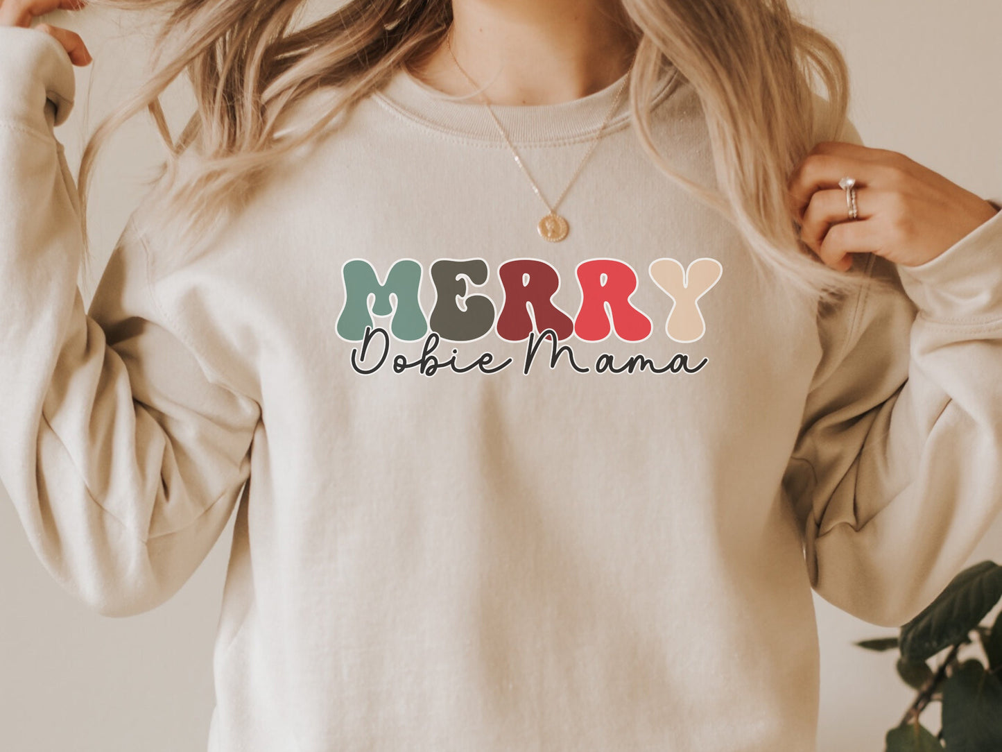 Christmas doberman dog mom sweatshirt