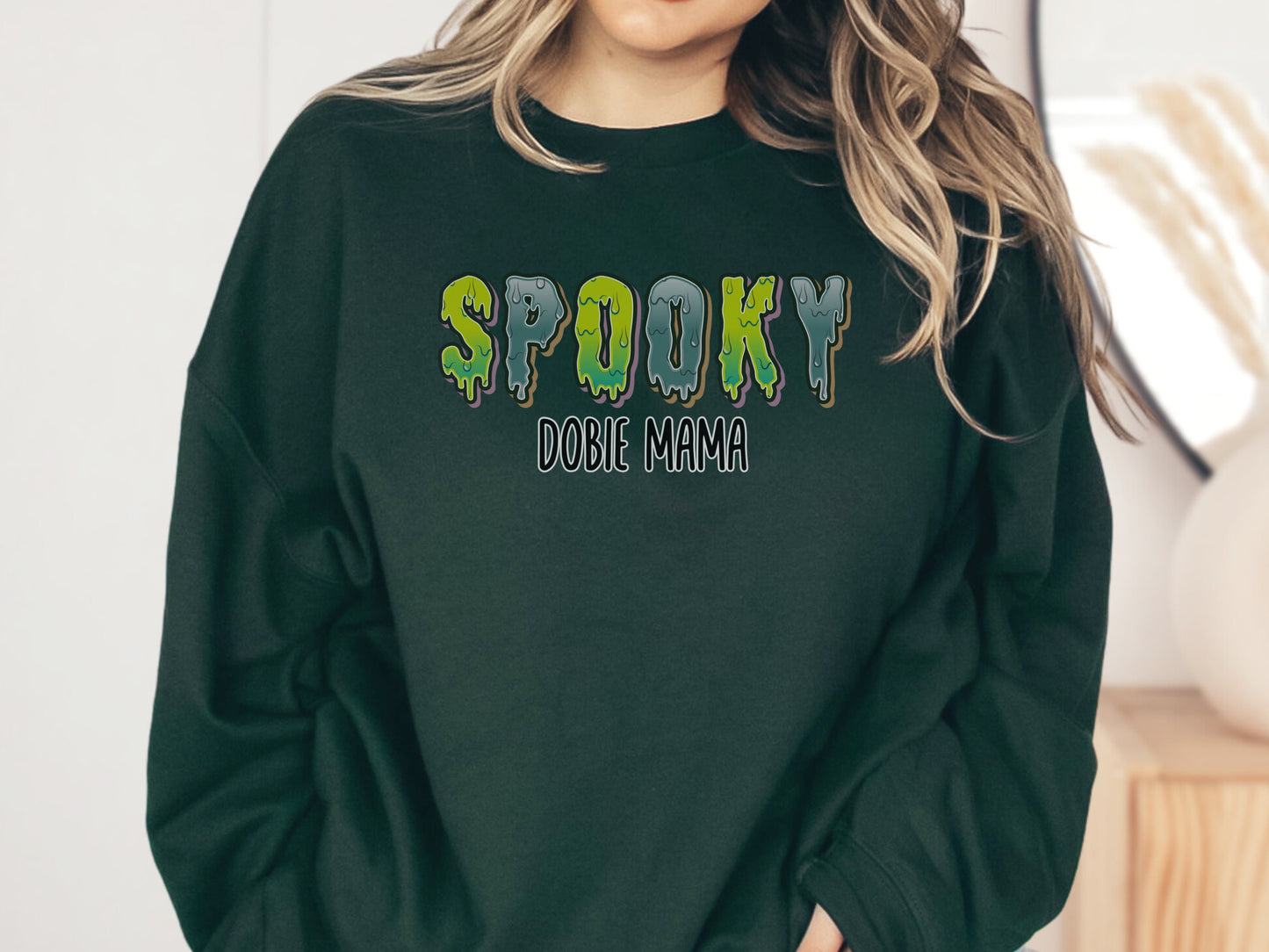 Spooky doberman dog mom sweatshirt