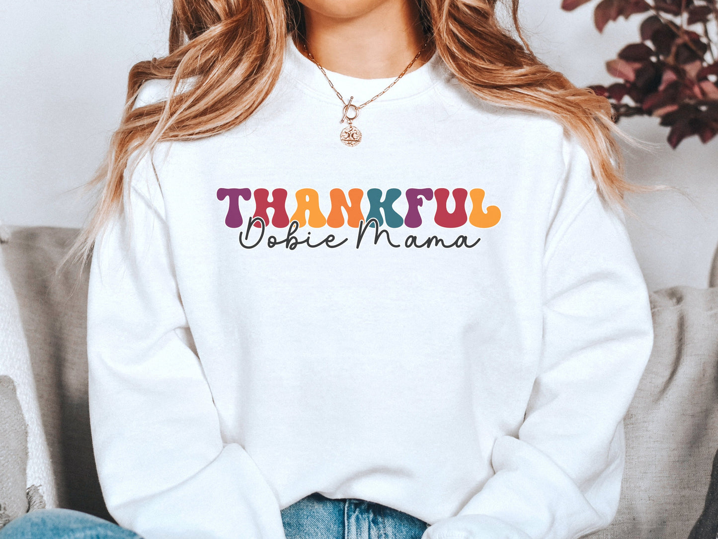 Thankful Doberman Dog Mom Sweatshirt