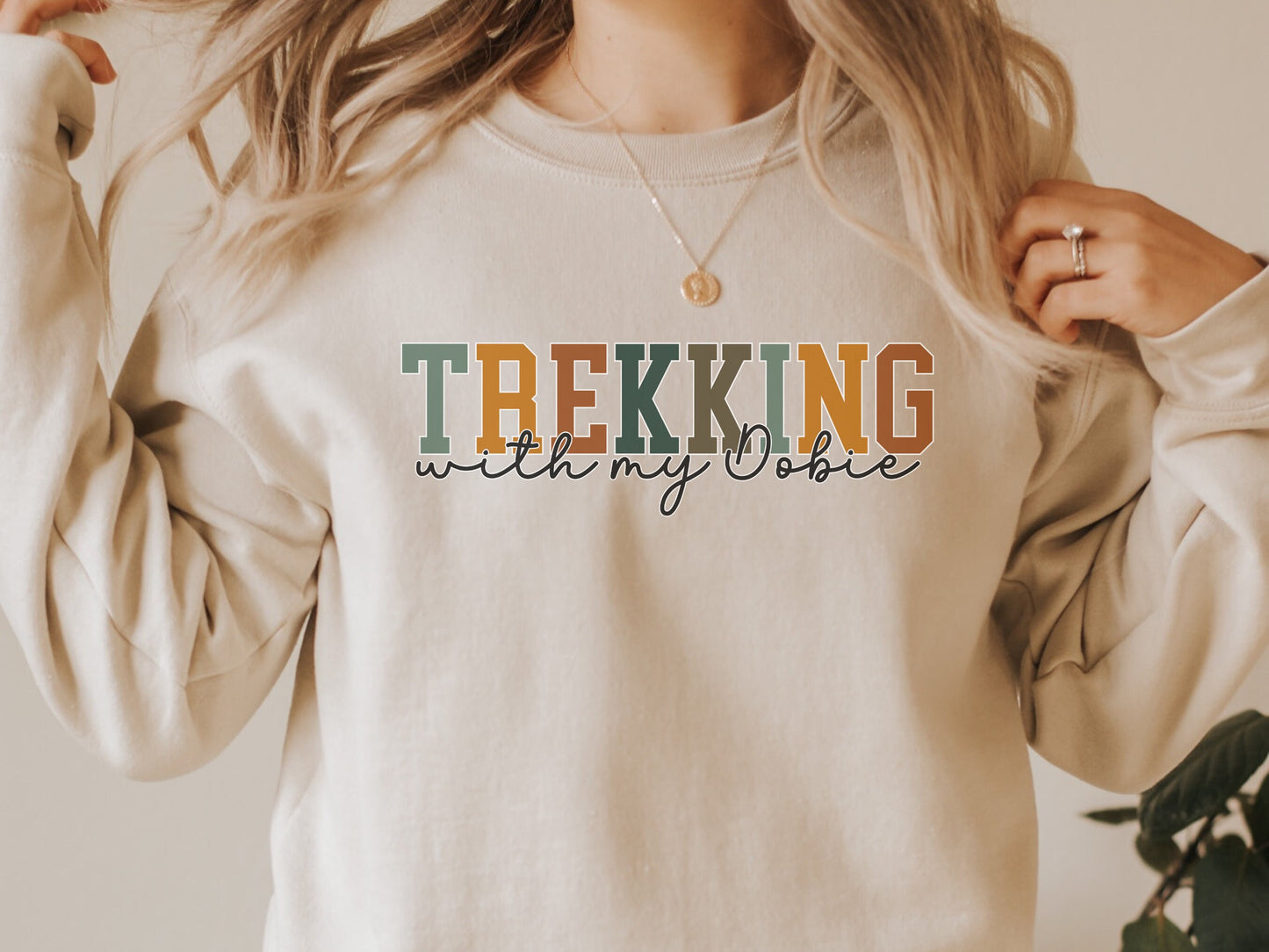 Hiking doberman dog mom sweatshirt