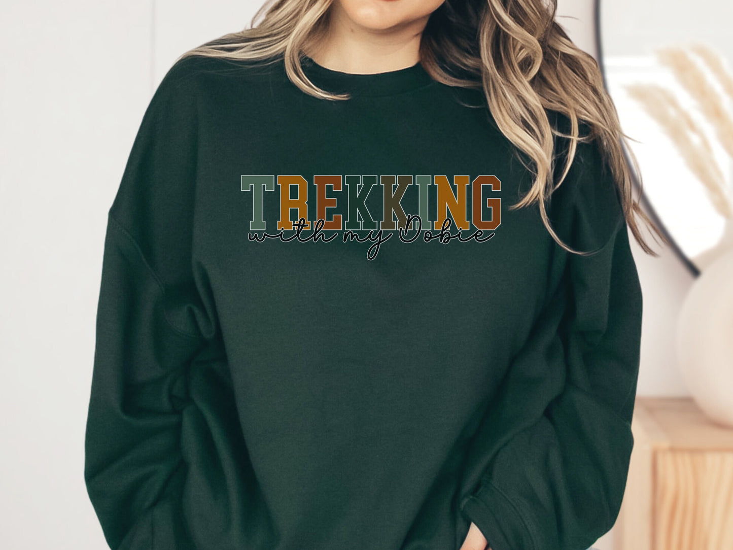 Hiking doberman dog mom sweatshirt