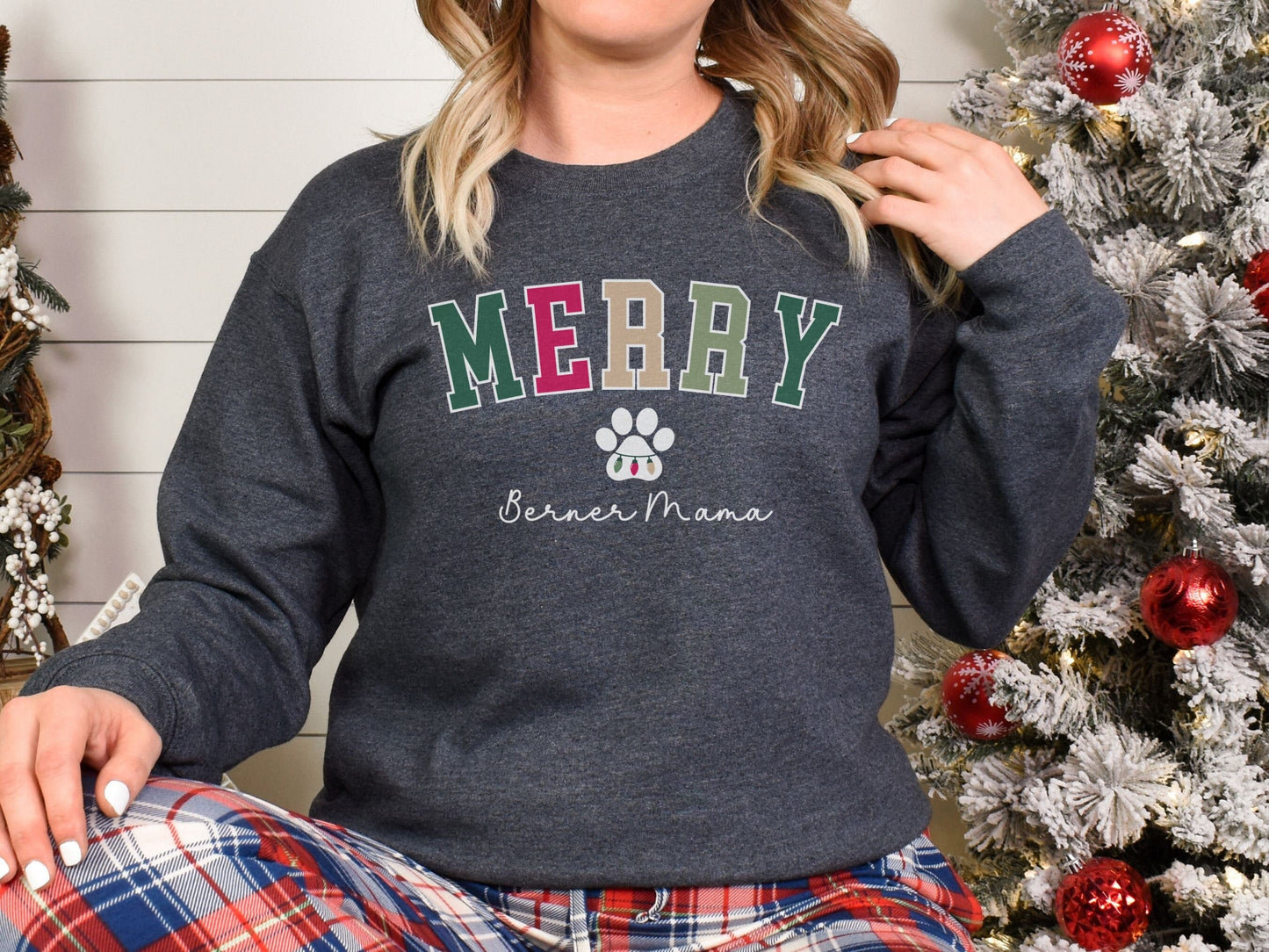 Christmas Bernese Mountain Dog Mom Sweatshirt