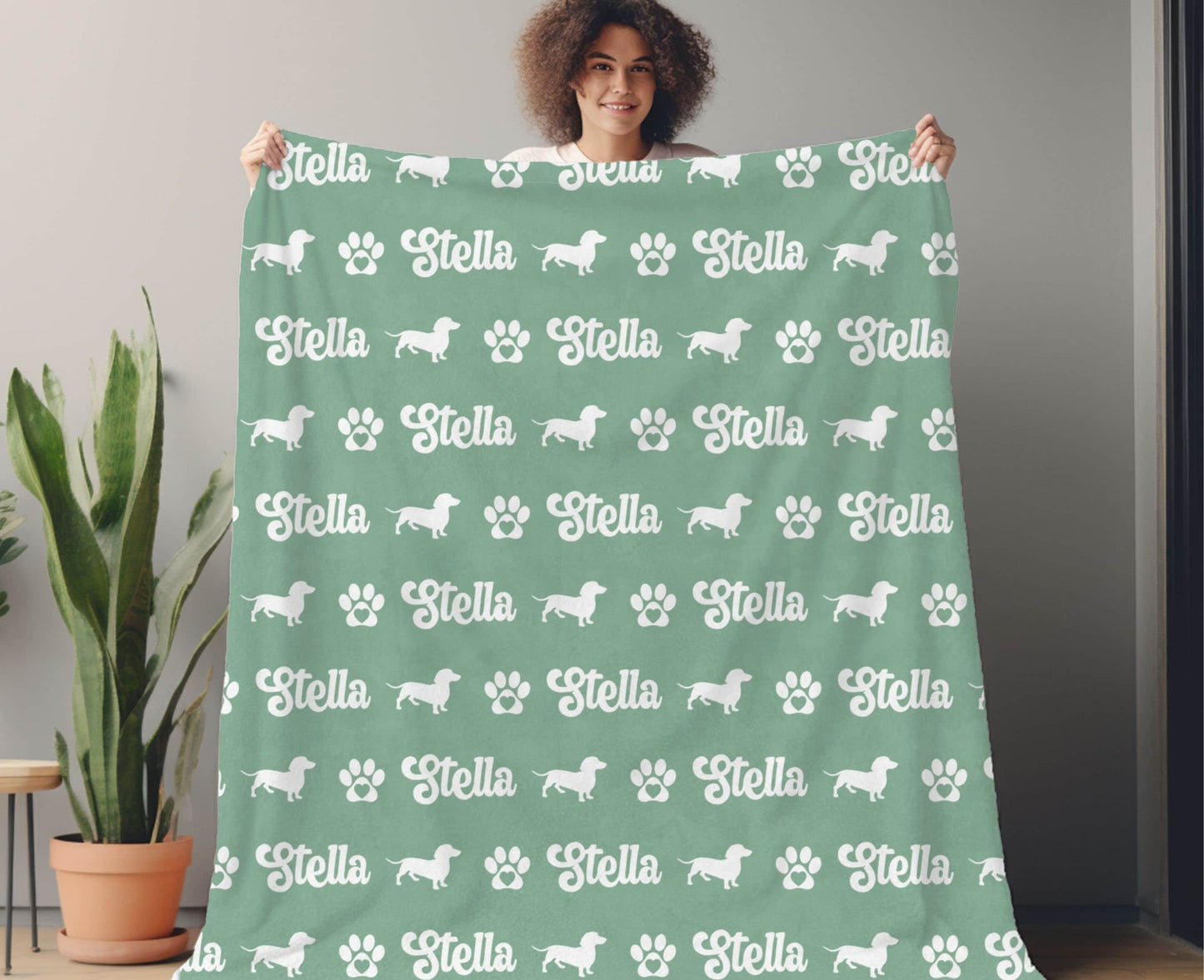 Personalized Dachshund Dog Blanket