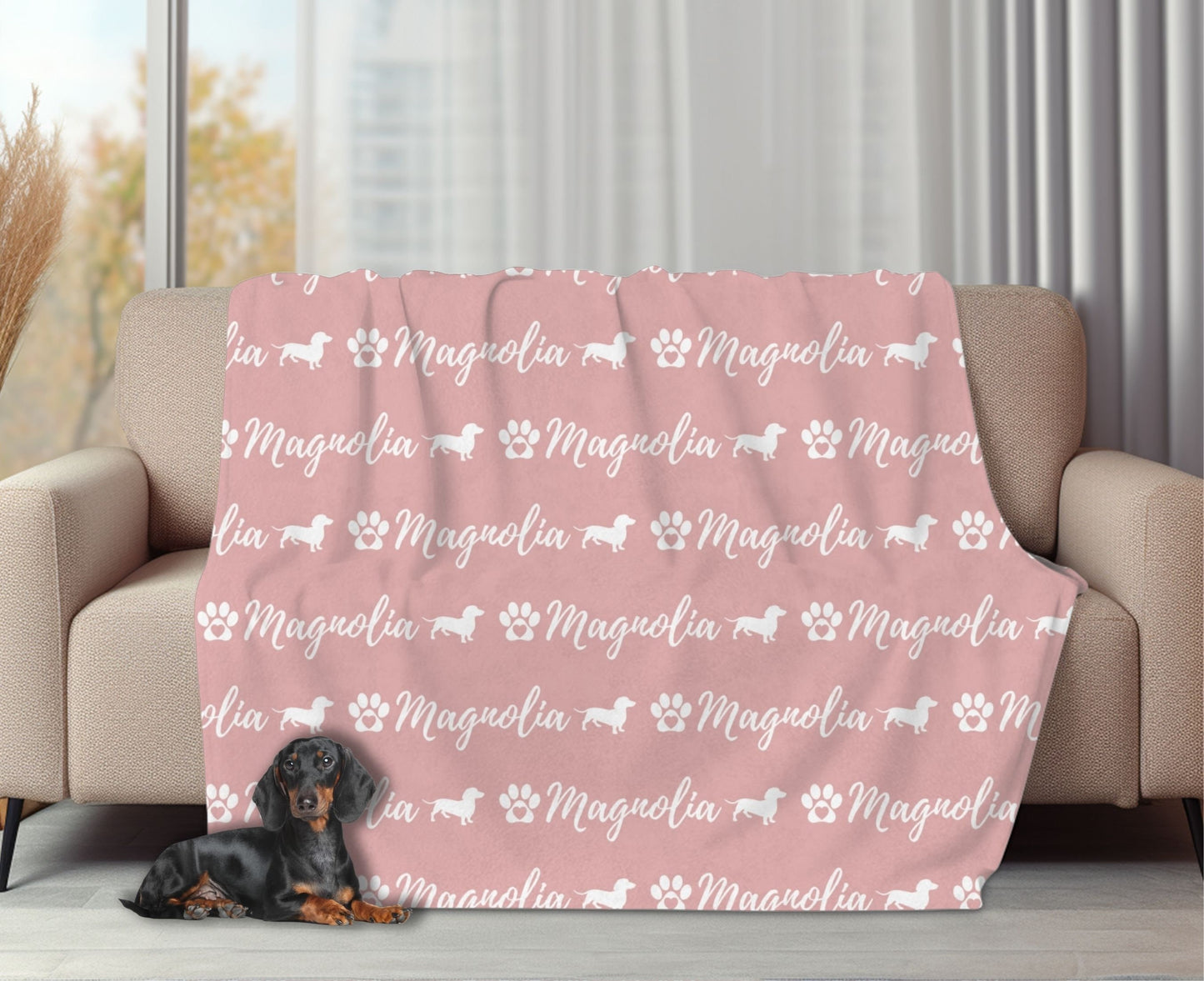 Personalized Dachshund Dog Blanket