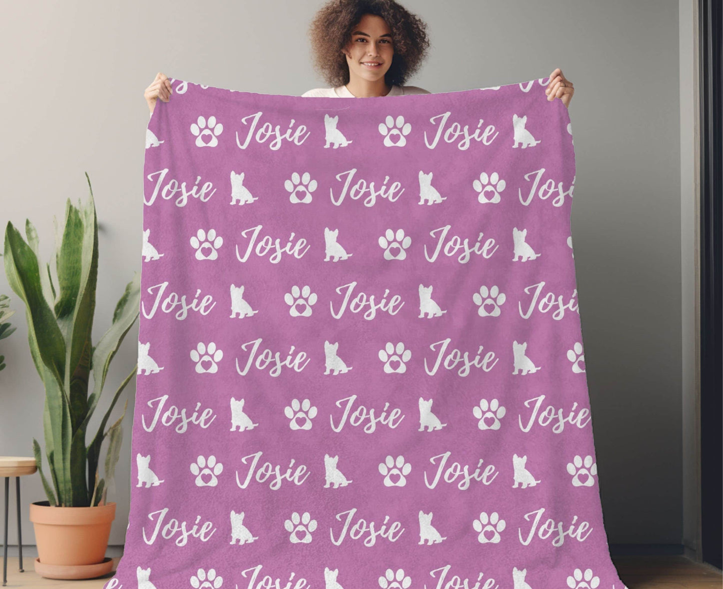 Personalized Yorkie Dog Blanket