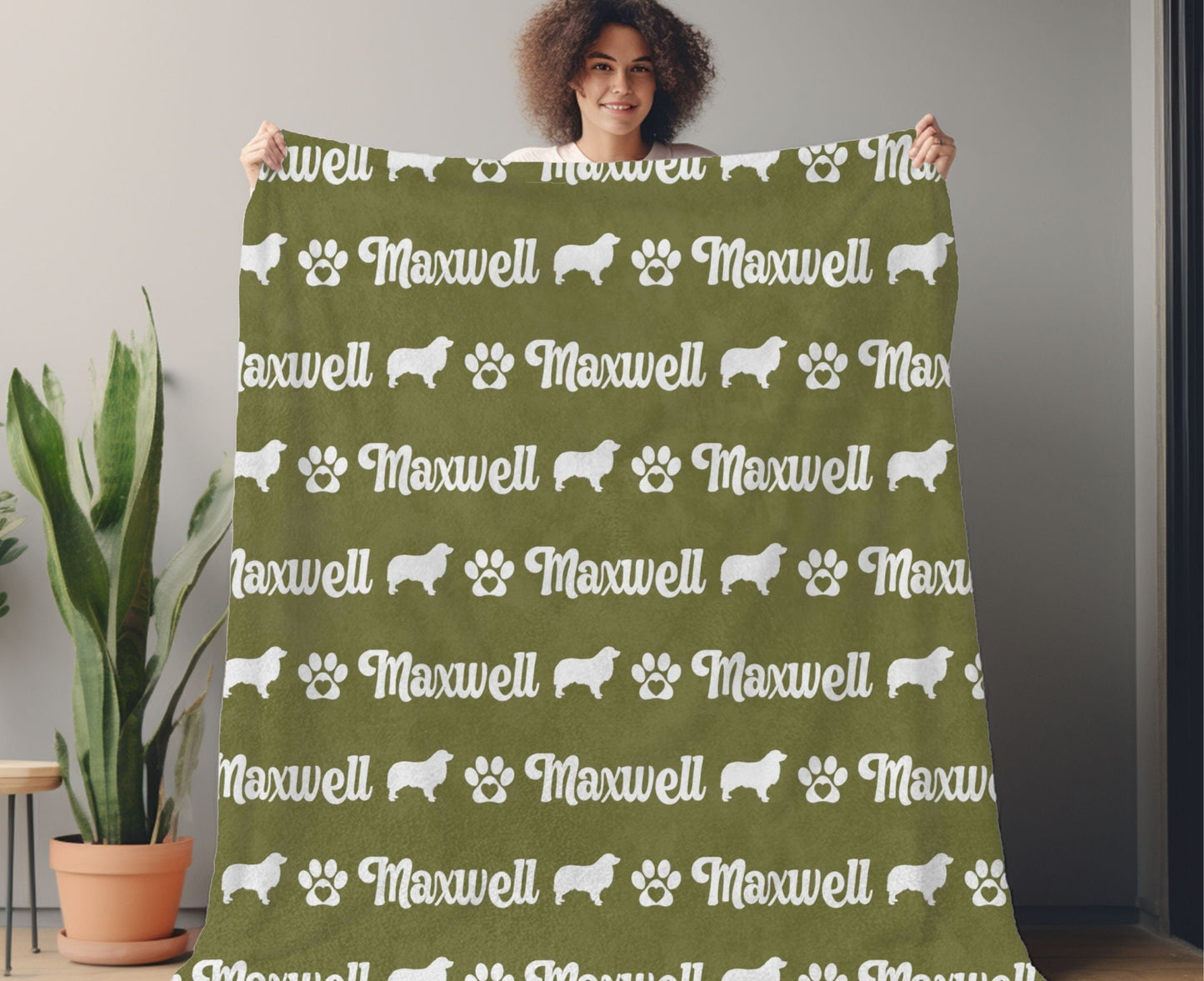 Personalized Australian Shepherd Dog Blanket