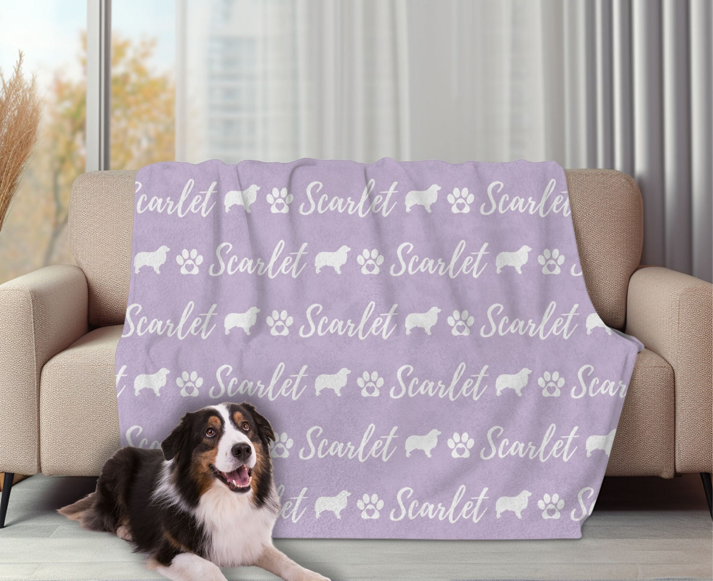 Personalized Australian Shepherd Dog Blanket