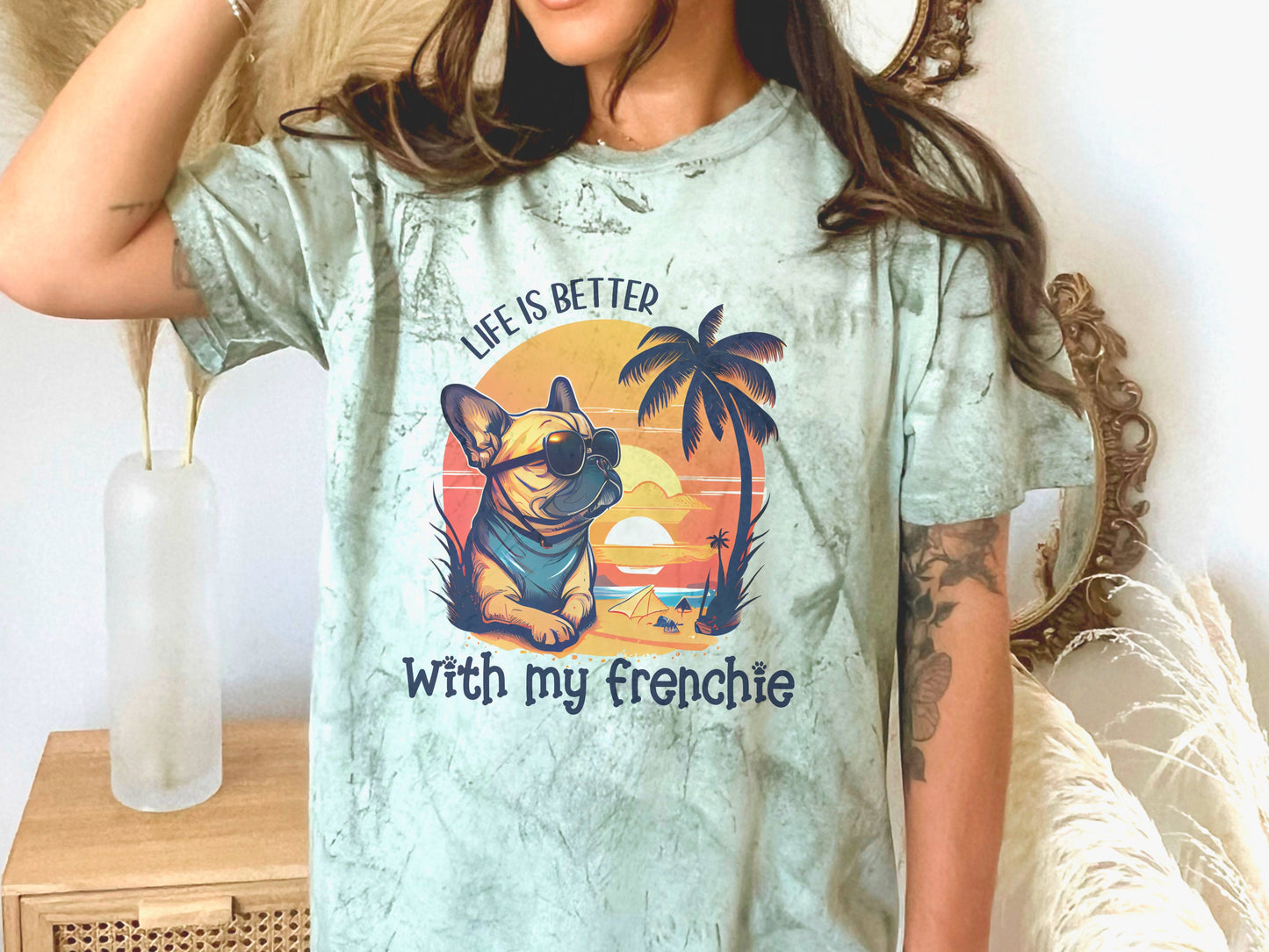 Retro French Bulldog Comfort Colors Shirt