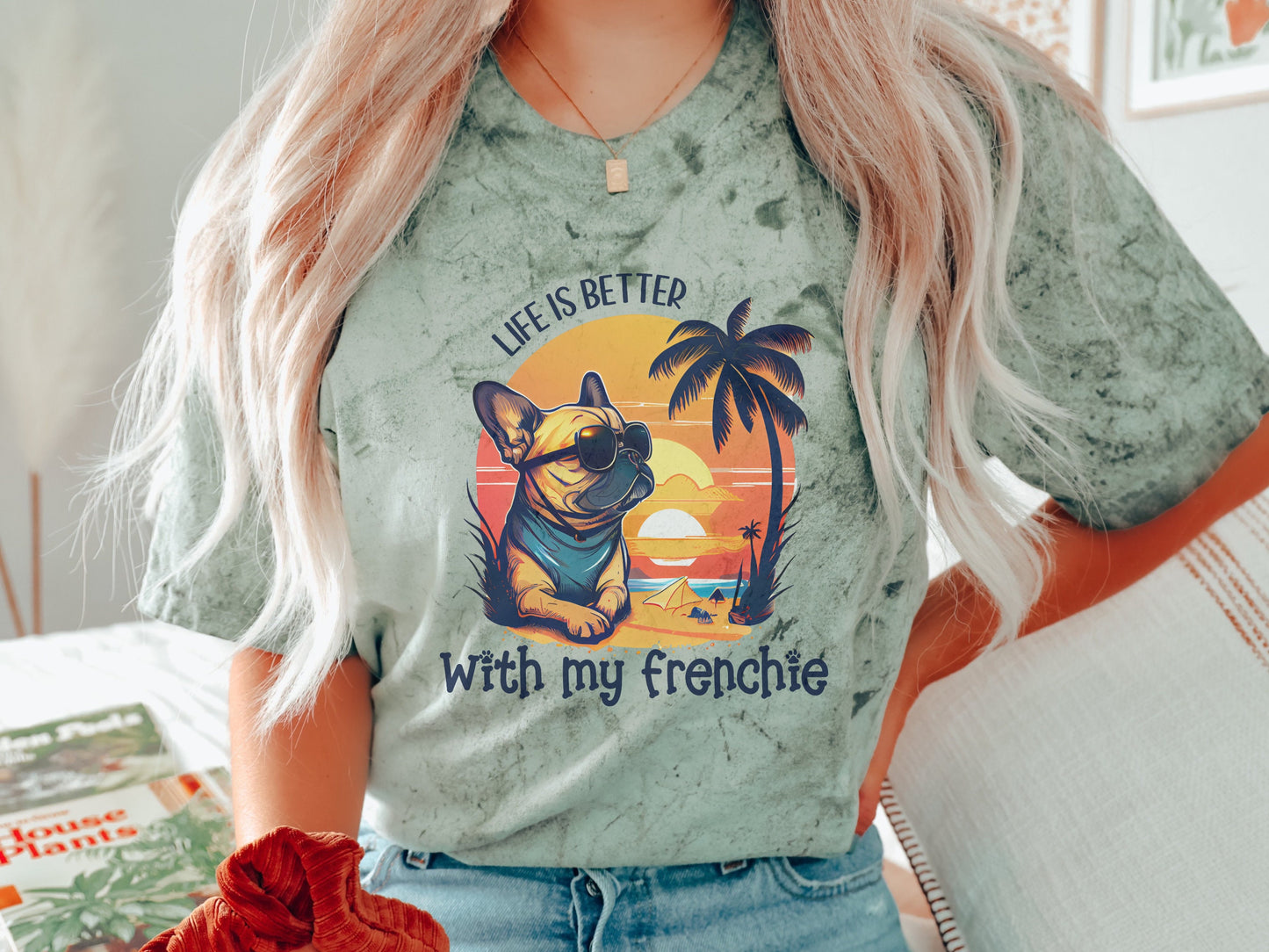 Retro French Bulldog Comfort Colors Shirt